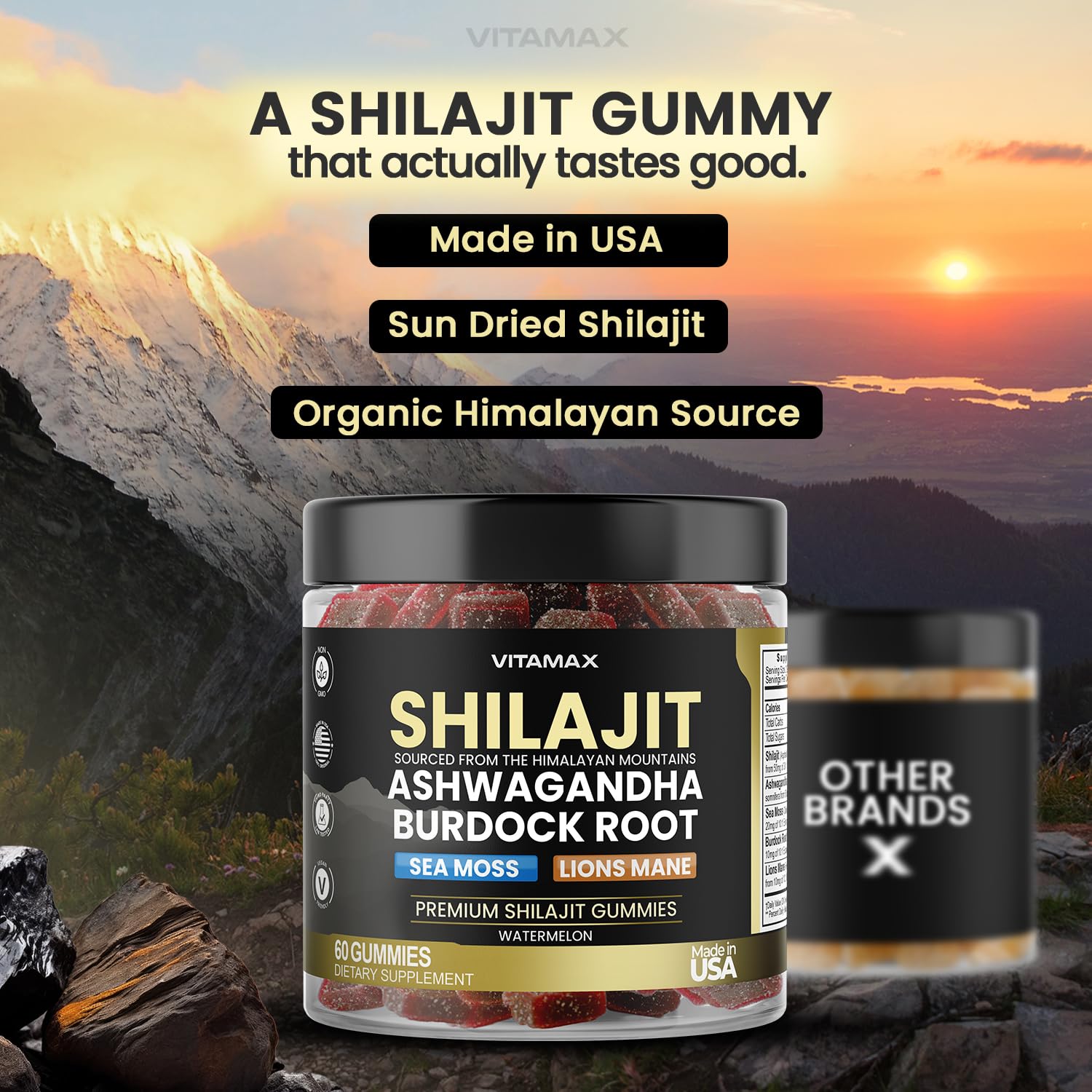 Foto 5 pulgar | Suplemento Vitamax, Gomitas Orgánicas De Shilajit, 1000 Mg, 60 Unidades - Venta Internacional.