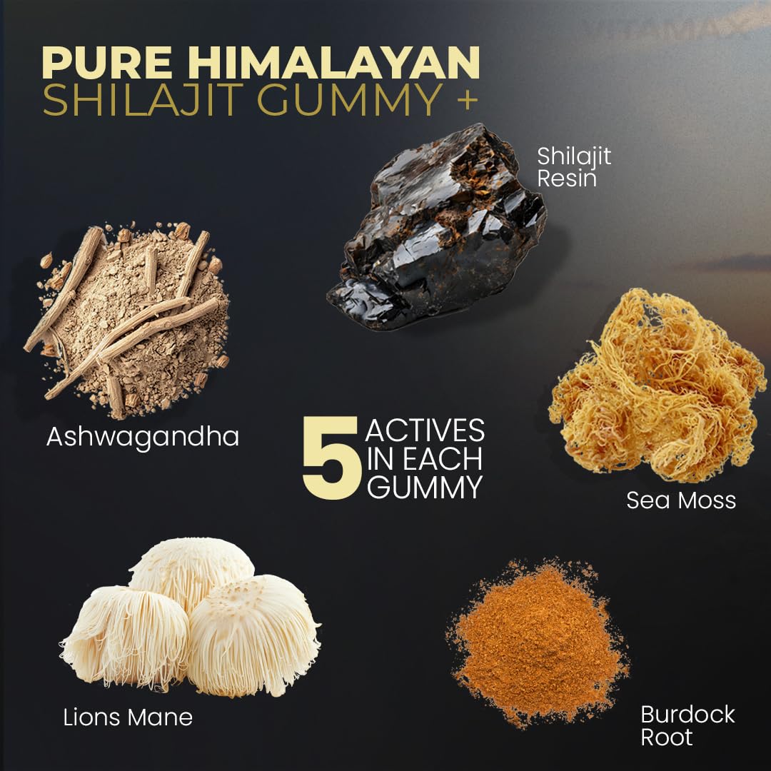 Foto 6 pulgar | Suplemento Vitamax, Gomitas Orgánicas De Shilajit, 1000 Mg, 60 Unidades - Venta Internacional.