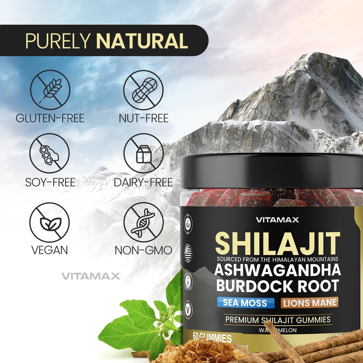 Foto 8 pulgar | Suplemento Vitamax, Gomitas Orgánicas De Shilajit, 1000 Mg, 60 Unidades - Venta Internacional.