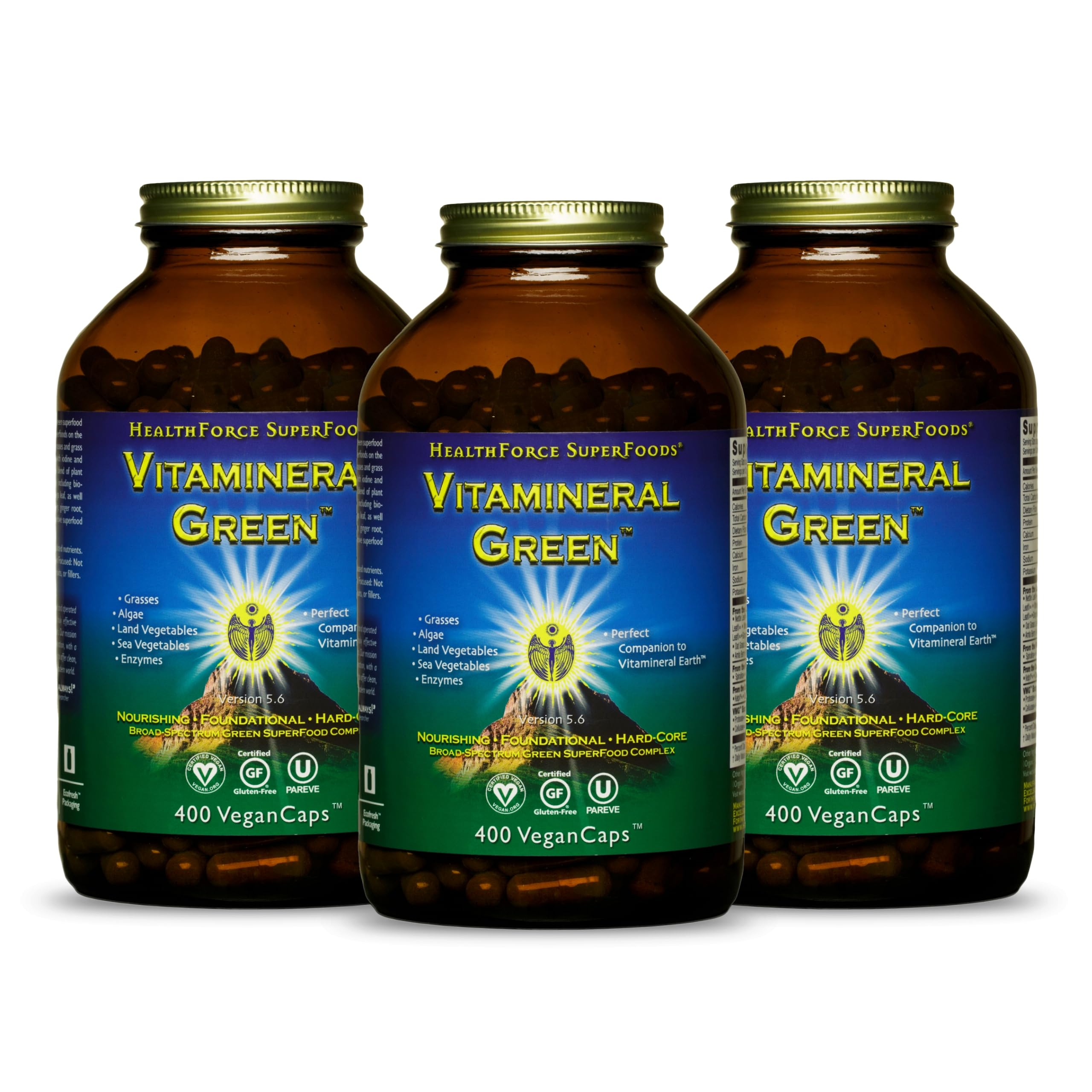 Suplemento Healthforce Superfoods Vitamineral Green 400 Cápsulas - Venta Internacional.