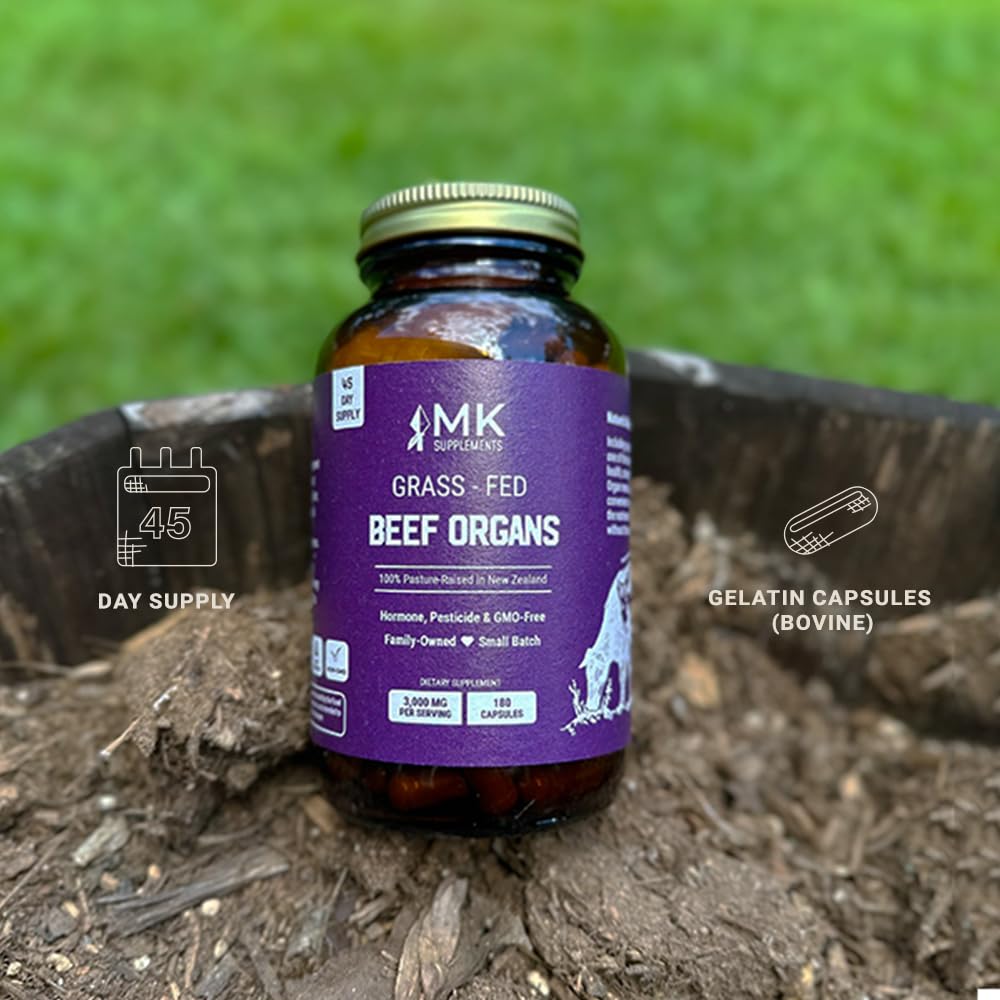 Foto 4 pulgar | Suplemento Mk Supplements Órganos De Ternera Alimentados Con Pasto 3000 Mg 180 Cápsulas - Venta Internacional.