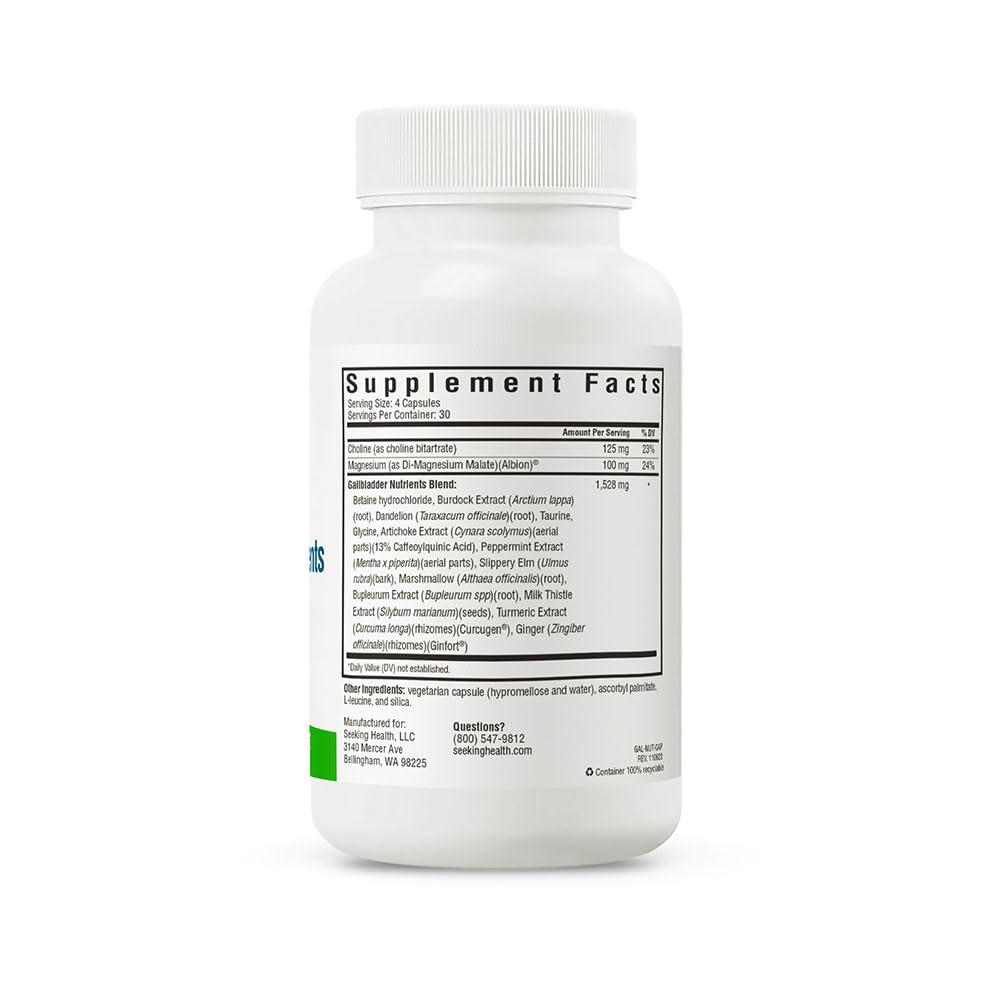 Foto 4 pulgar | Suplemento Seeking Health Vesícula Nutrients 120 Cápsulas - Venta Internacional.