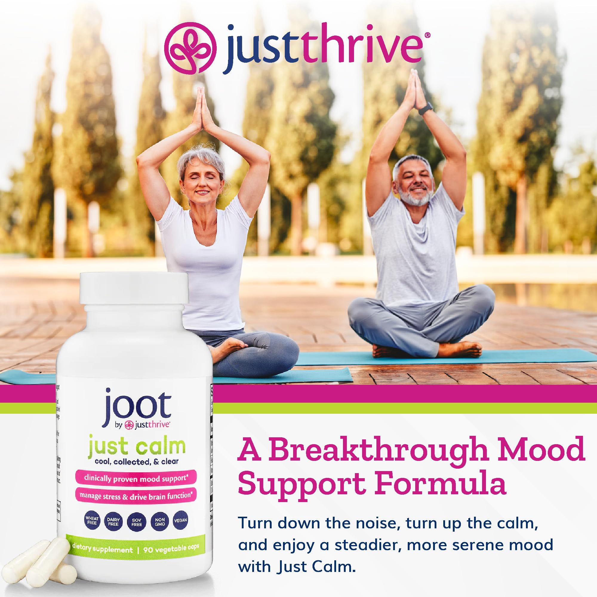 Foto 4 pulgar | Suplemento Just Thrive Just Calm Cortisol Manager 90 Cápsulas - Venta Internacional.