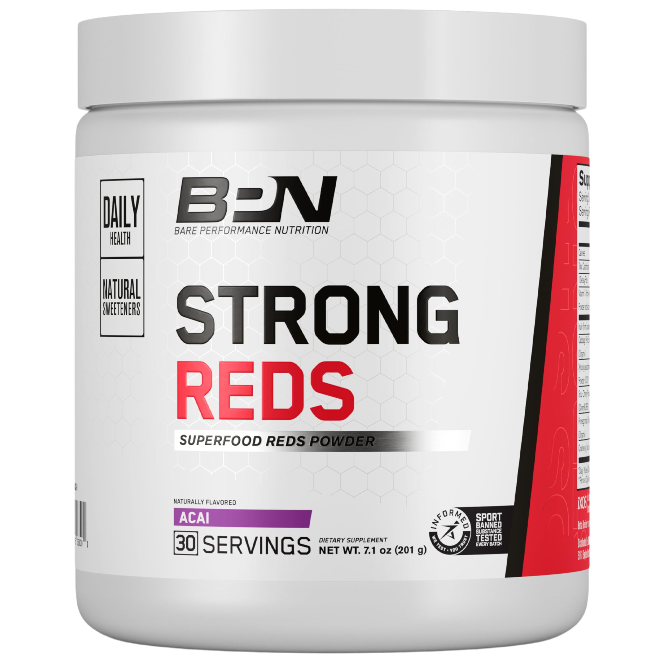 Foto 2 pulgar | Superalimento En Polvo Bare Performance Nutrition Bpn Strong Reds - Venta Internacional.