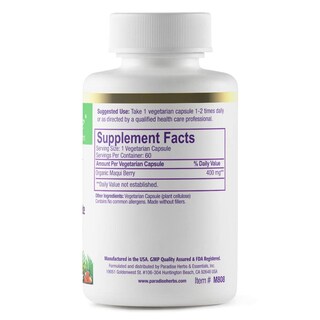 Foto 2 | Suplemento Paradise Herbs, Baya De Maqui Orgánica, 400 Mg, 60 Cápsulas - Venta Internacional.