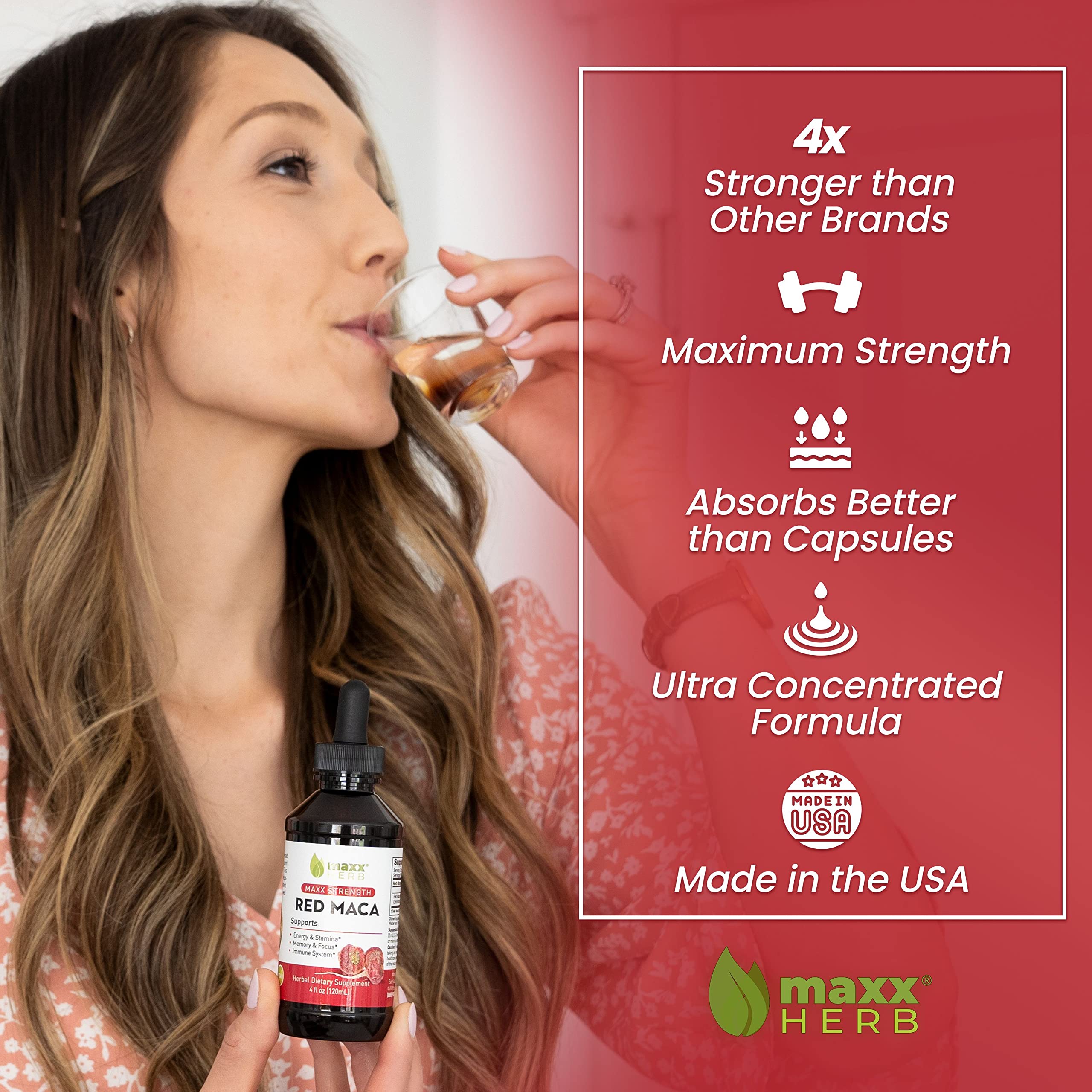 Foto 3 pulgar | Suplemento Maxx Herb, Extracto De Raíz De Maca Roja, 120 Ml, 60 Porciones - Venta Internacional.