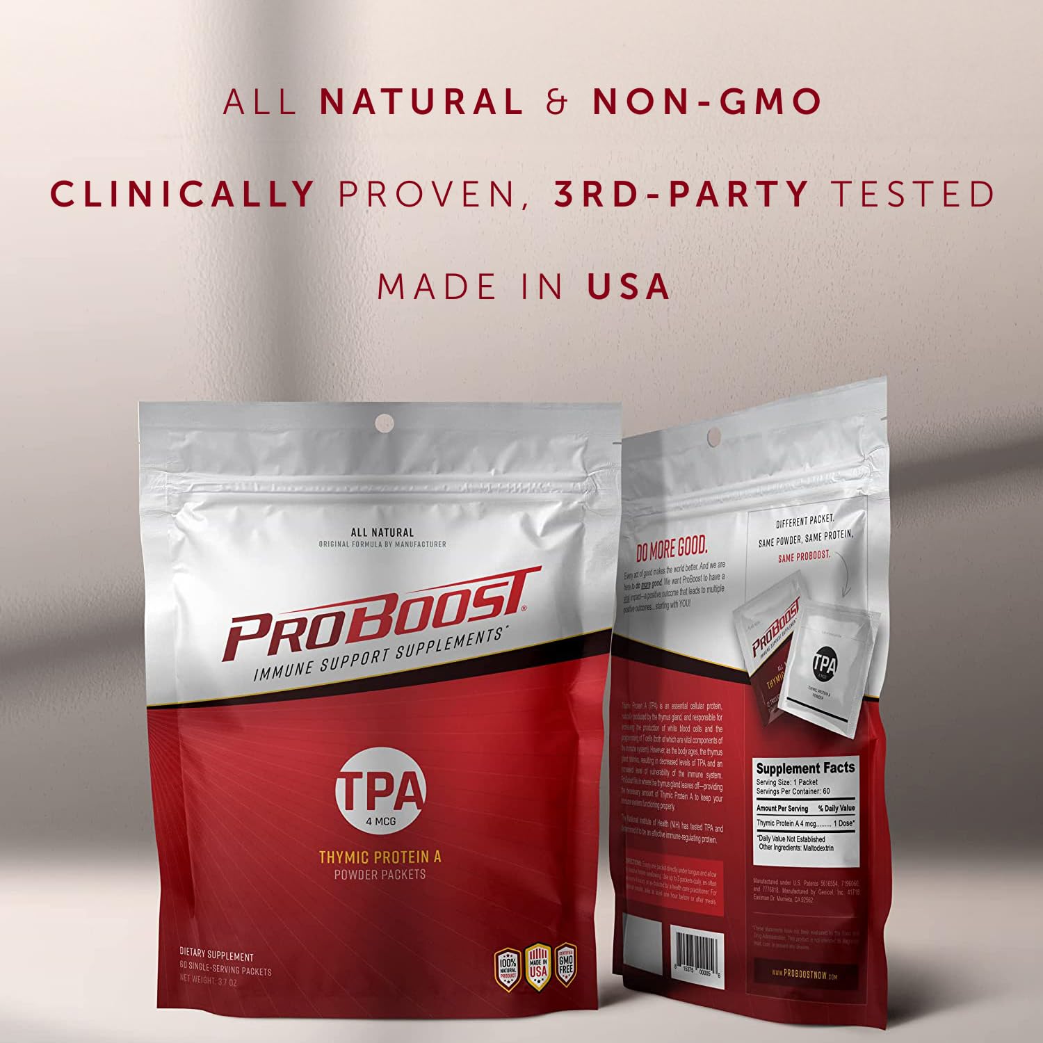 Foto 5 pulgar | Suplemento Proboost Thymic Protein A (tpa), 4 Mcg, 60 Paquetes - Venta Internacional.