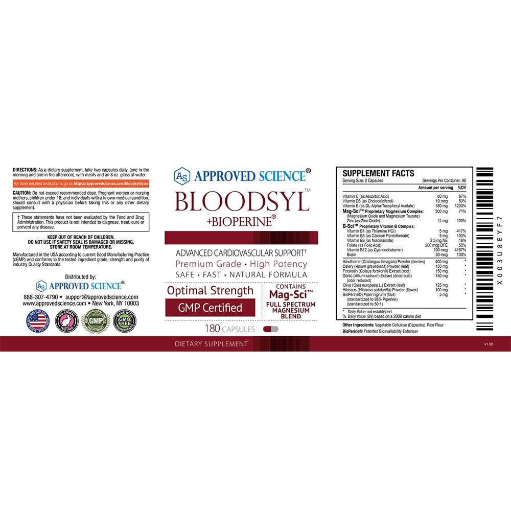 Foto 7 pulgar | Suplemento Aprobado Por Science Bloodsyl 180 Cápsulas Veganas - Venta Internacional.