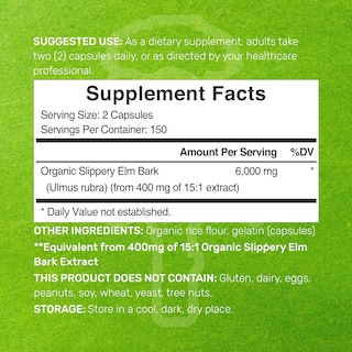 Foto 2 | Oferta De Suplementos Suplemento Slippery Elm En Cápsulas De 6000 Mg - Venta Internacional.