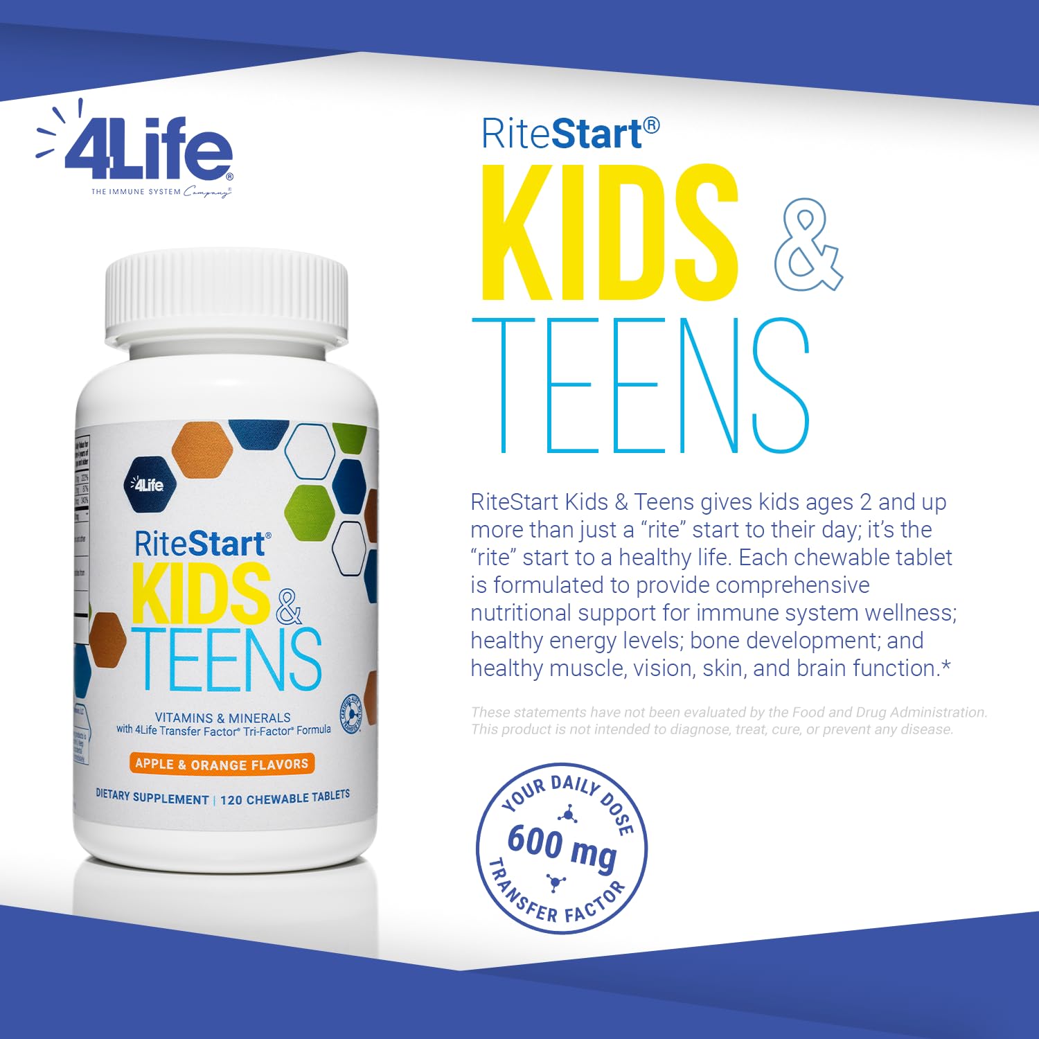 Foto 4 pulgar | Suplemento 4life Ritestart Para Niños Y Adolescentes Con 120 Tabletas - Venta Internacional.