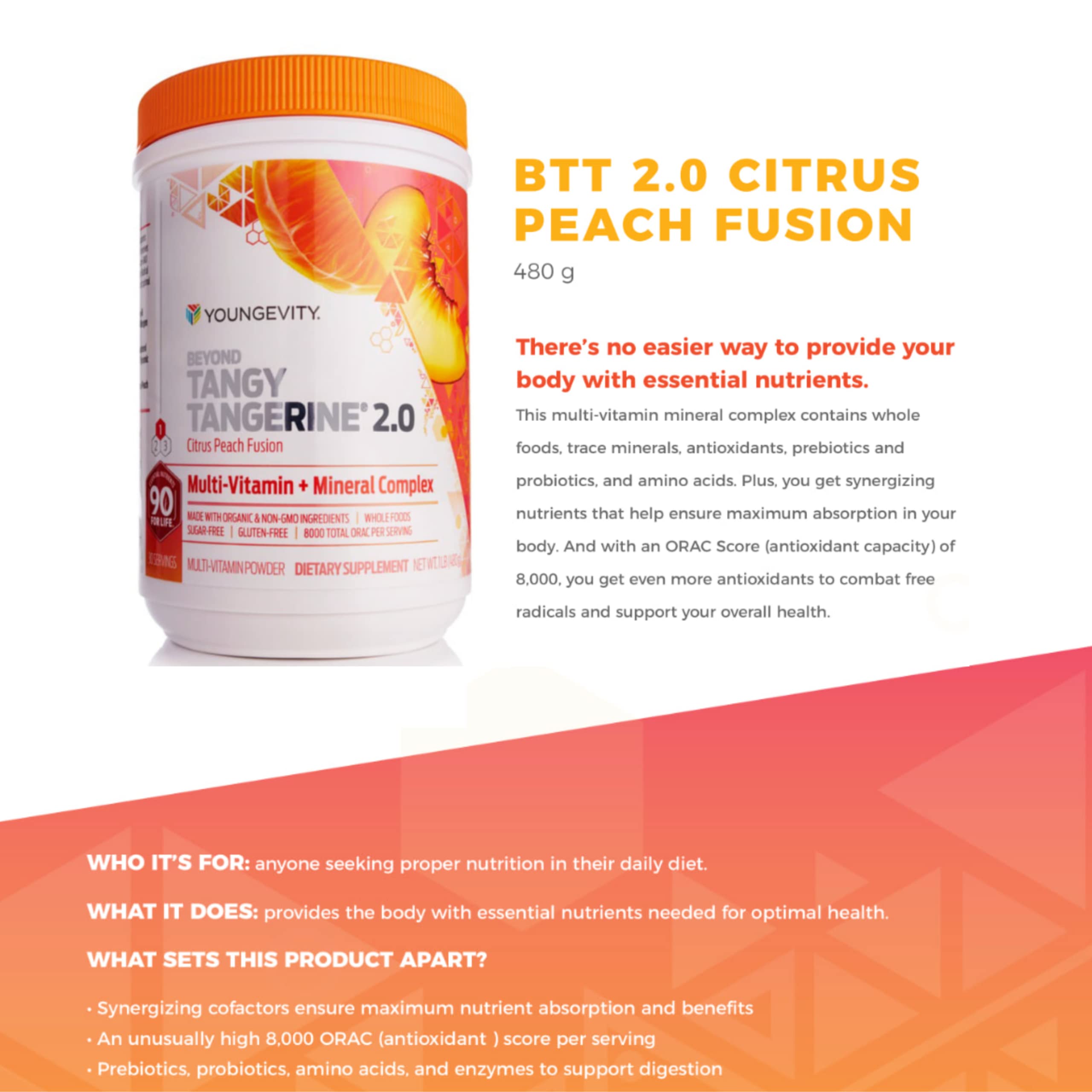 Foto 5 pulgar | Suplemento Youngevity Beyond Tangy Tangerine 2.0 Citrus Peach - Venta Internacional.