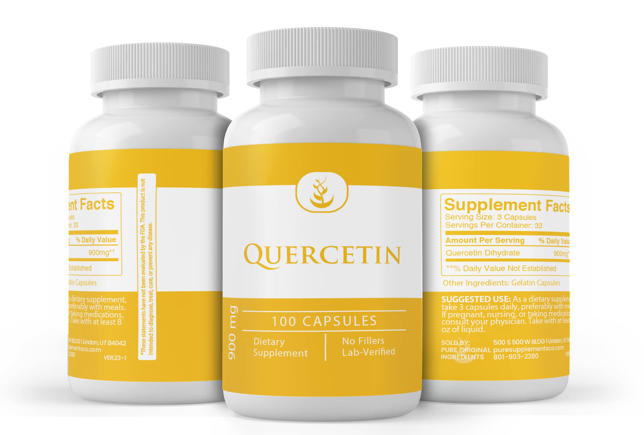 Foto 5 pulgar | Suplemento Dietético Pure Original Ingredients Quercetina 100 Cápsulas - Venta Internacional.