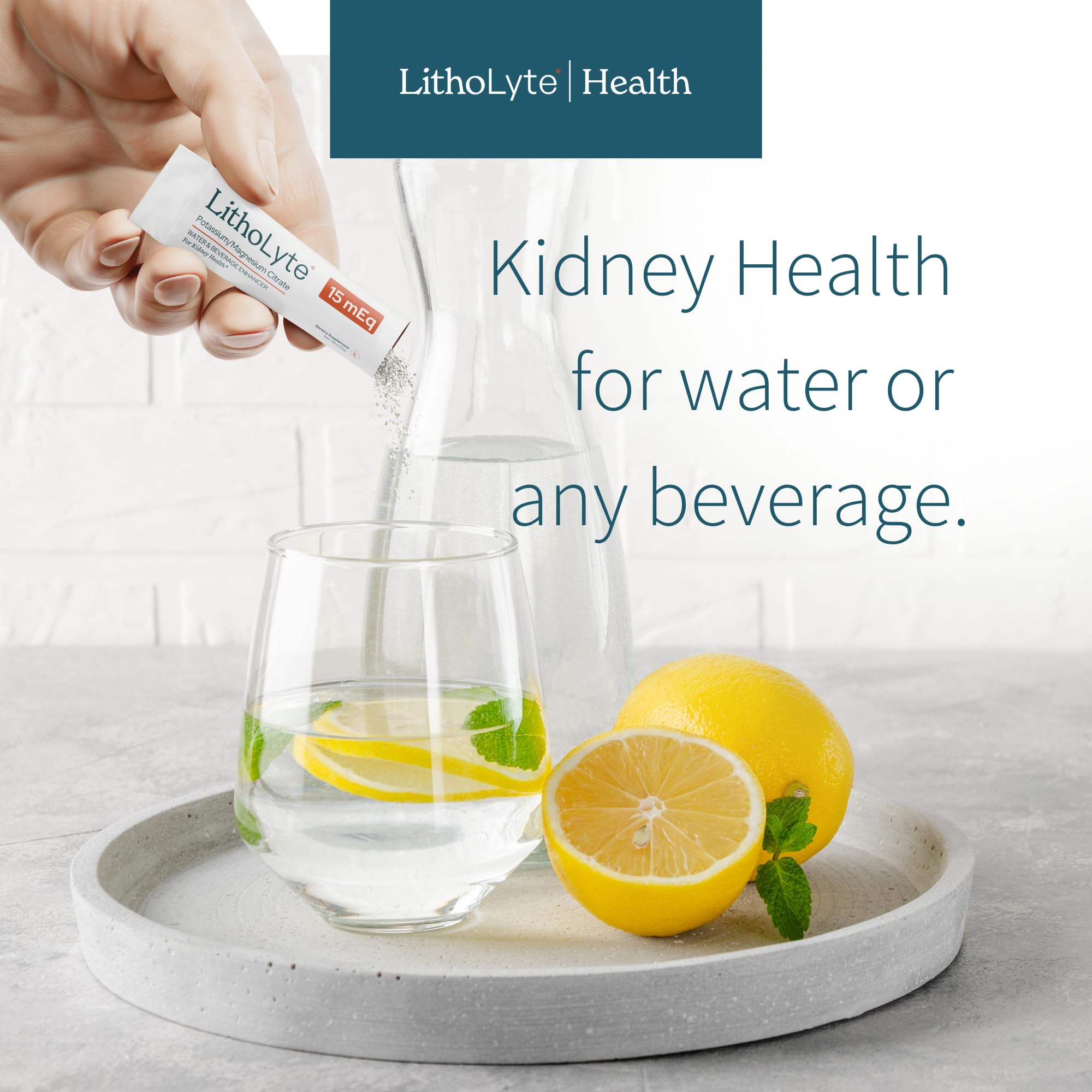 Foto 2 | Potenciador De Agua Y Bebidas Litholyte Kidney Health 15 Meq - Venta Internacional.