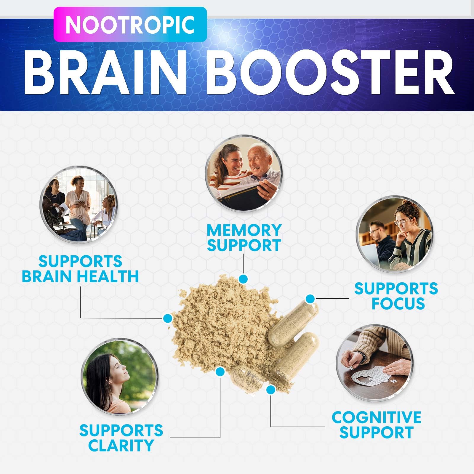 Foto 6 pulgar | Brain Supplement Nature's Peak Memory Pills 120 Cápsulas - Venta Internacional.