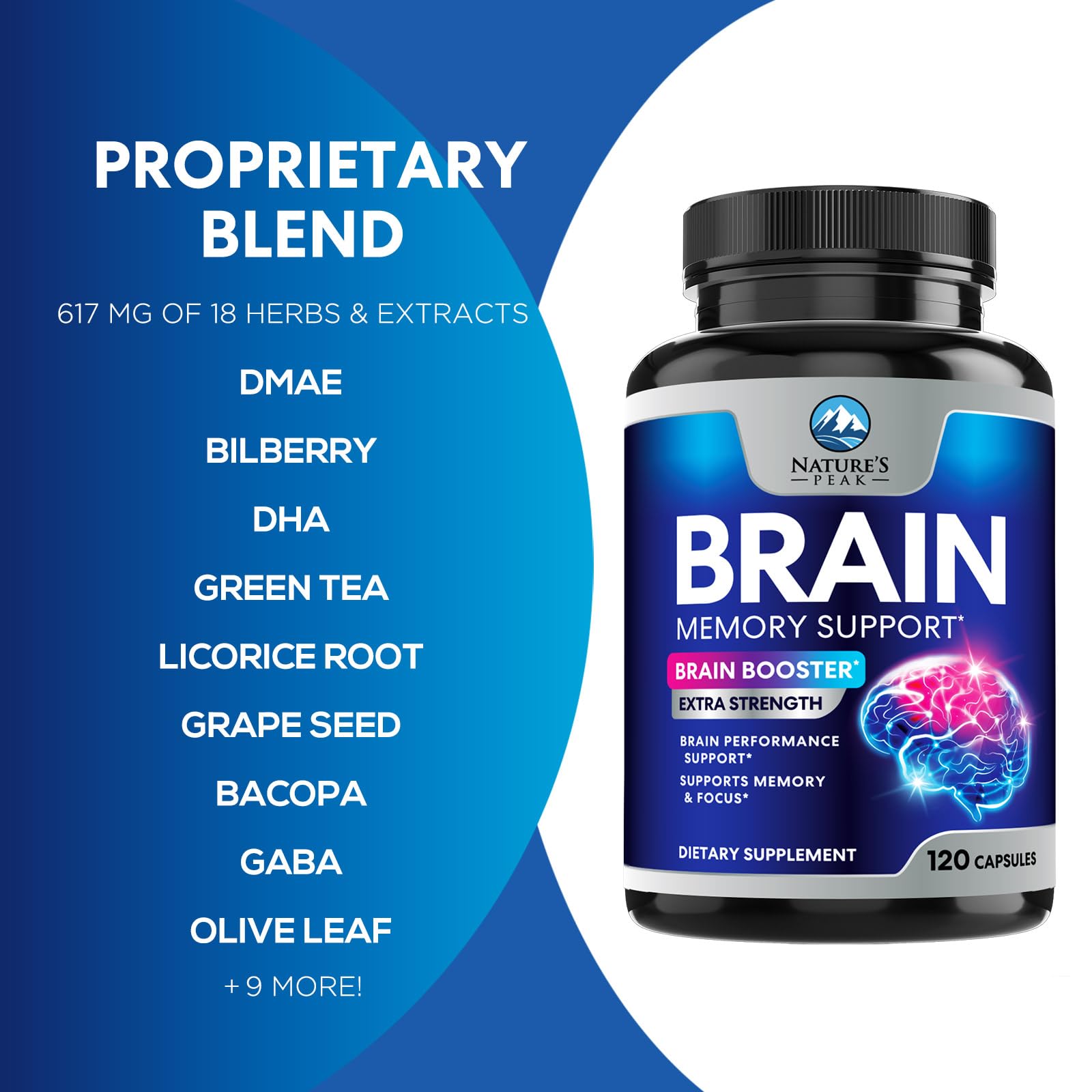 Foto 7 pulgar | Brain Supplement Nature's Peak Memory Pills 120 Cápsulas - Venta Internacional.