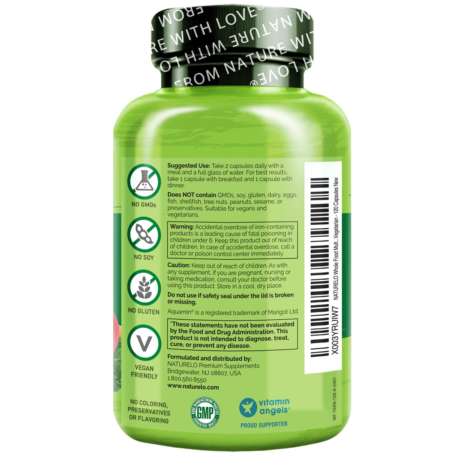 Foto 4 pulgar | Multivitamínico Naturelo Whole Food Para Adolescentes 120 Cápsulas - Venta Internacional.
