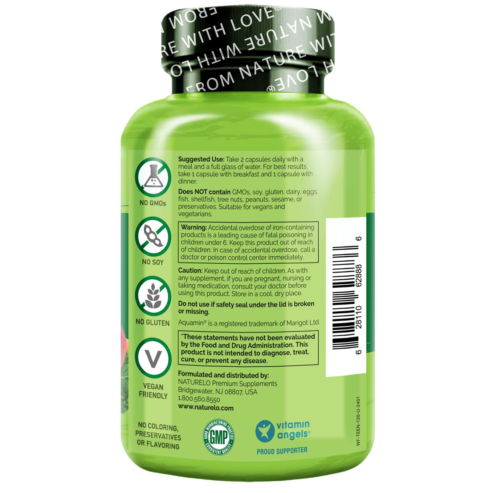 Foto 5 pulgar | Multivitamínico Naturelo Whole Food Para Adolescentes 120 Cápsulas - Venta Internacional.