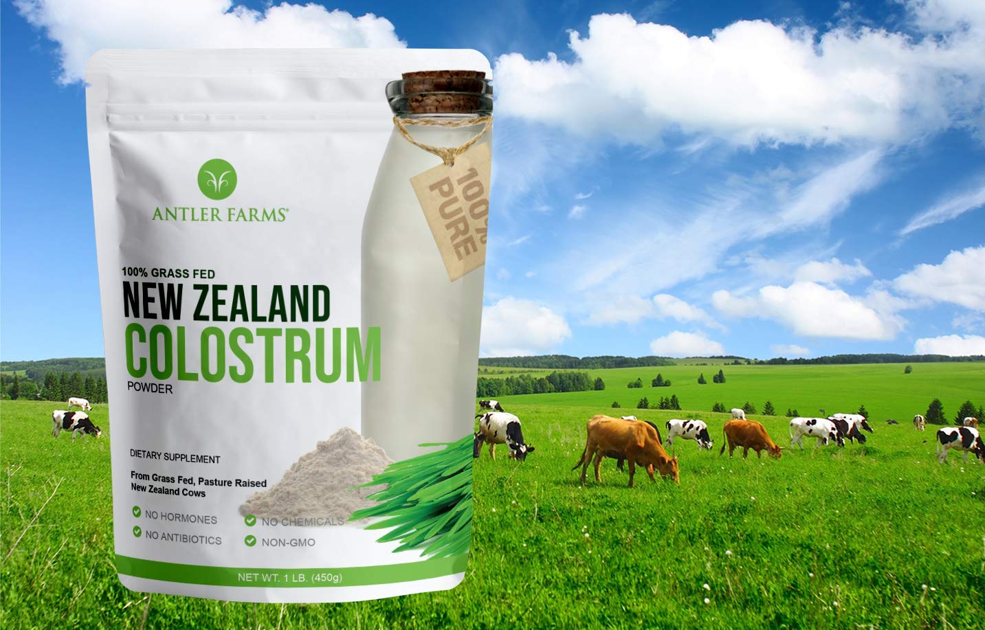 Foto 5 pulgar | Colostrum Antler Farms 100% Puro De Nueva Zelanda, 450 G, 30 Porciones - Venta Internacional.