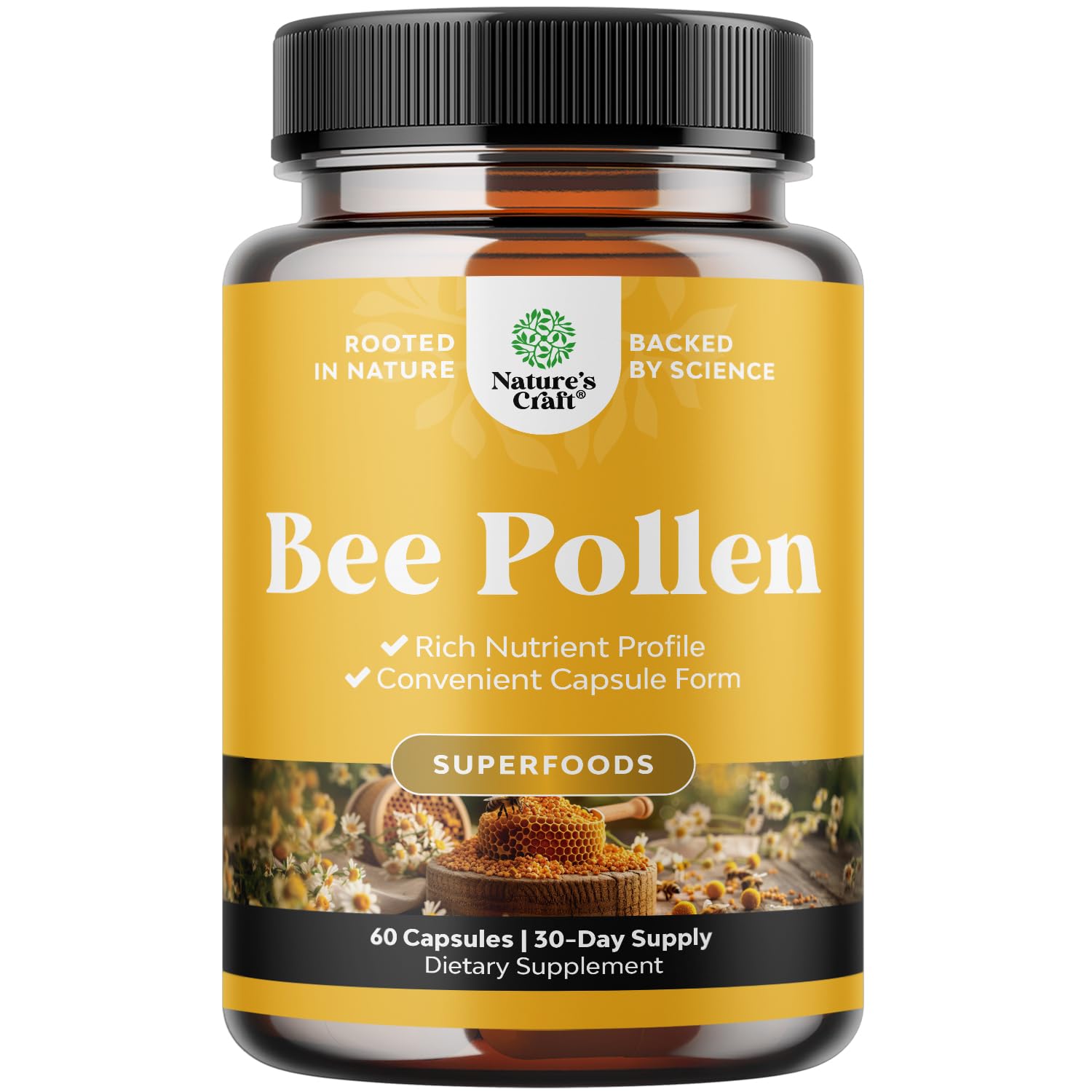 Foto 2 pulgar | Suplemento De Polen De Abeja Natures Craft, Cápsulas De 1000 Mg, 30 Porciones - Venta Internacional.