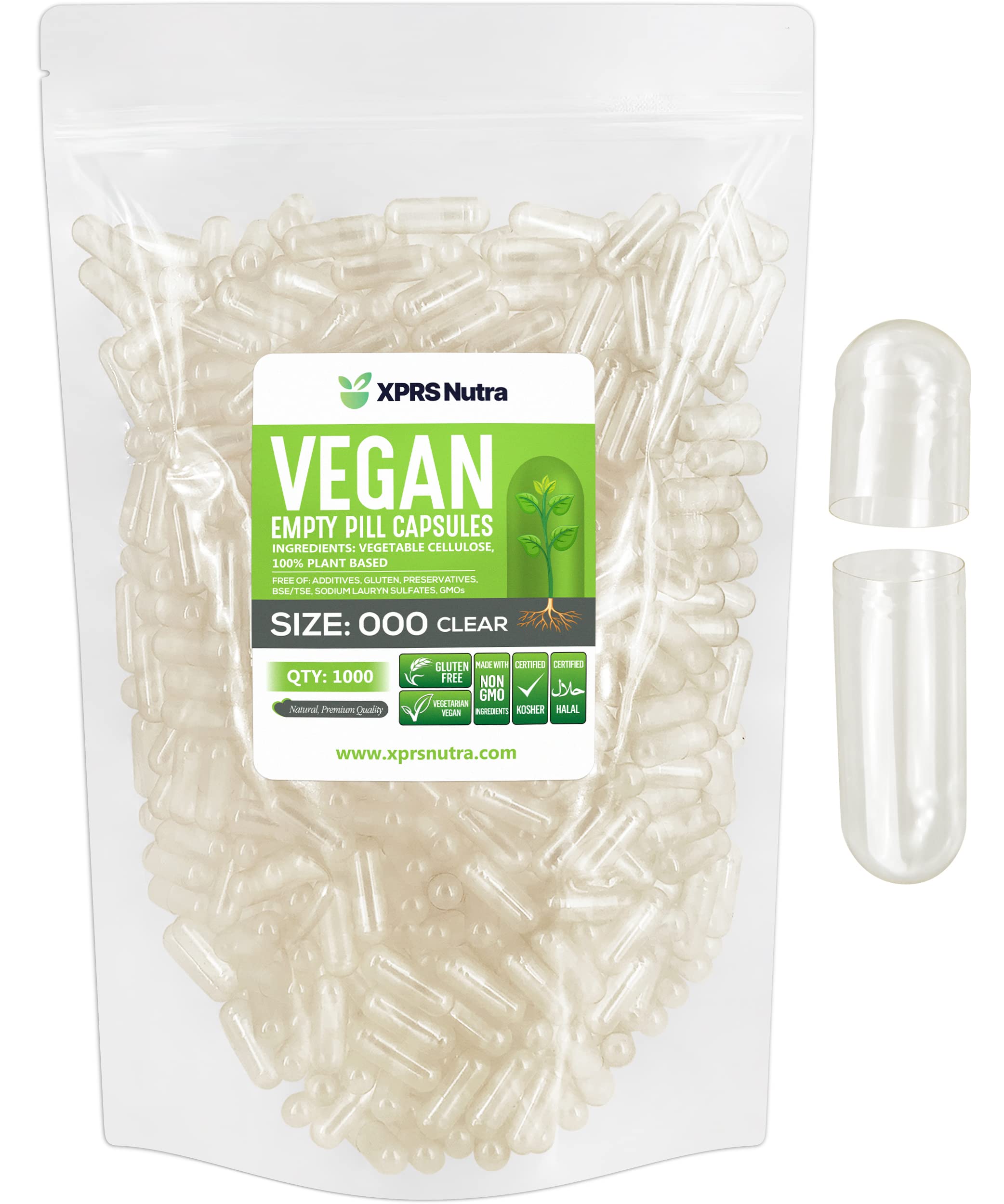 Foto 2 pulgar | Cápsulas Vacías Xprs Nutra Vegan, Tamaño 000, 1000 Unidades - Venta Internacional.