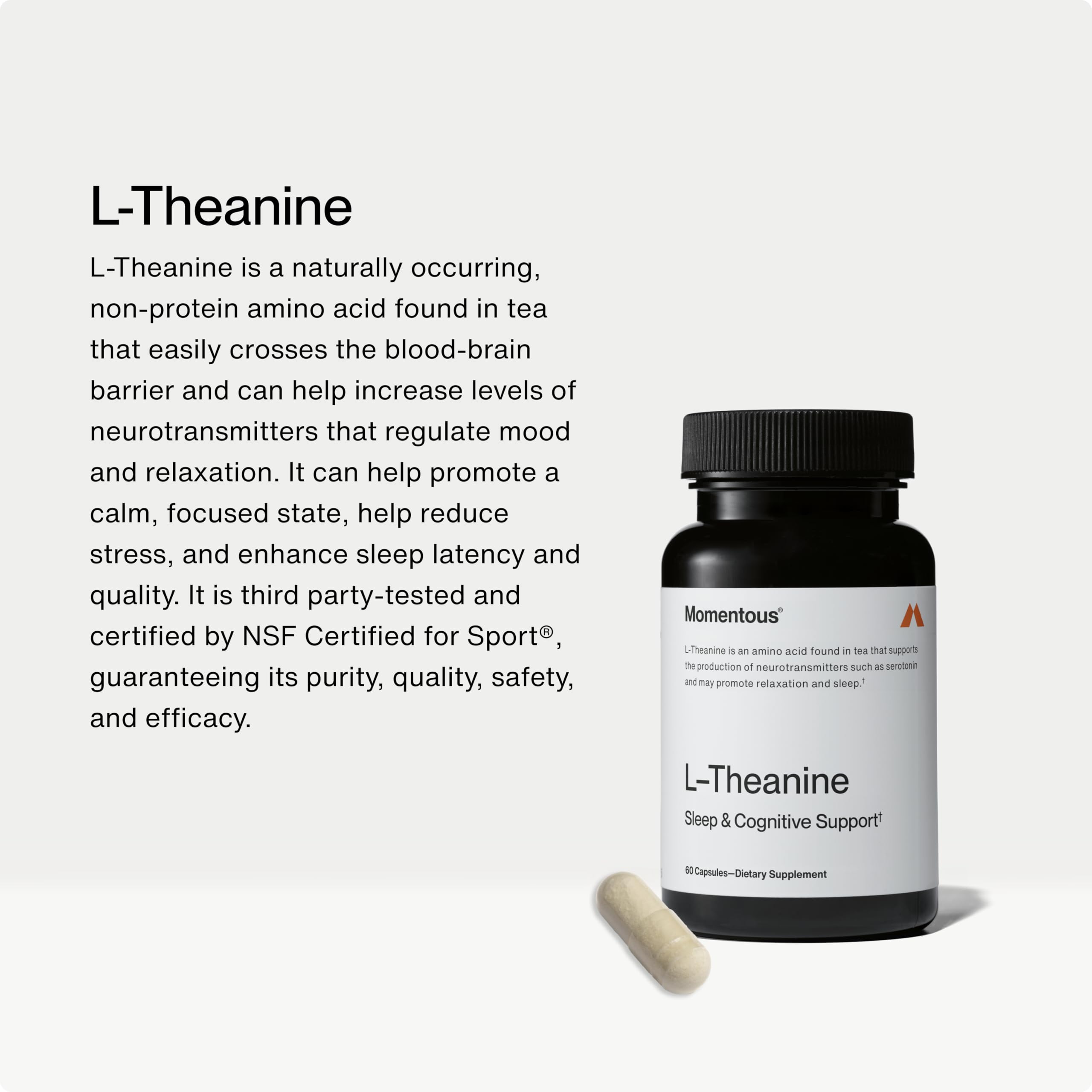 Foto 3 | Suplemento Momentous De L-teanina, Cápsulas De 200 Mg, 60 Porciones - Venta Internacional.