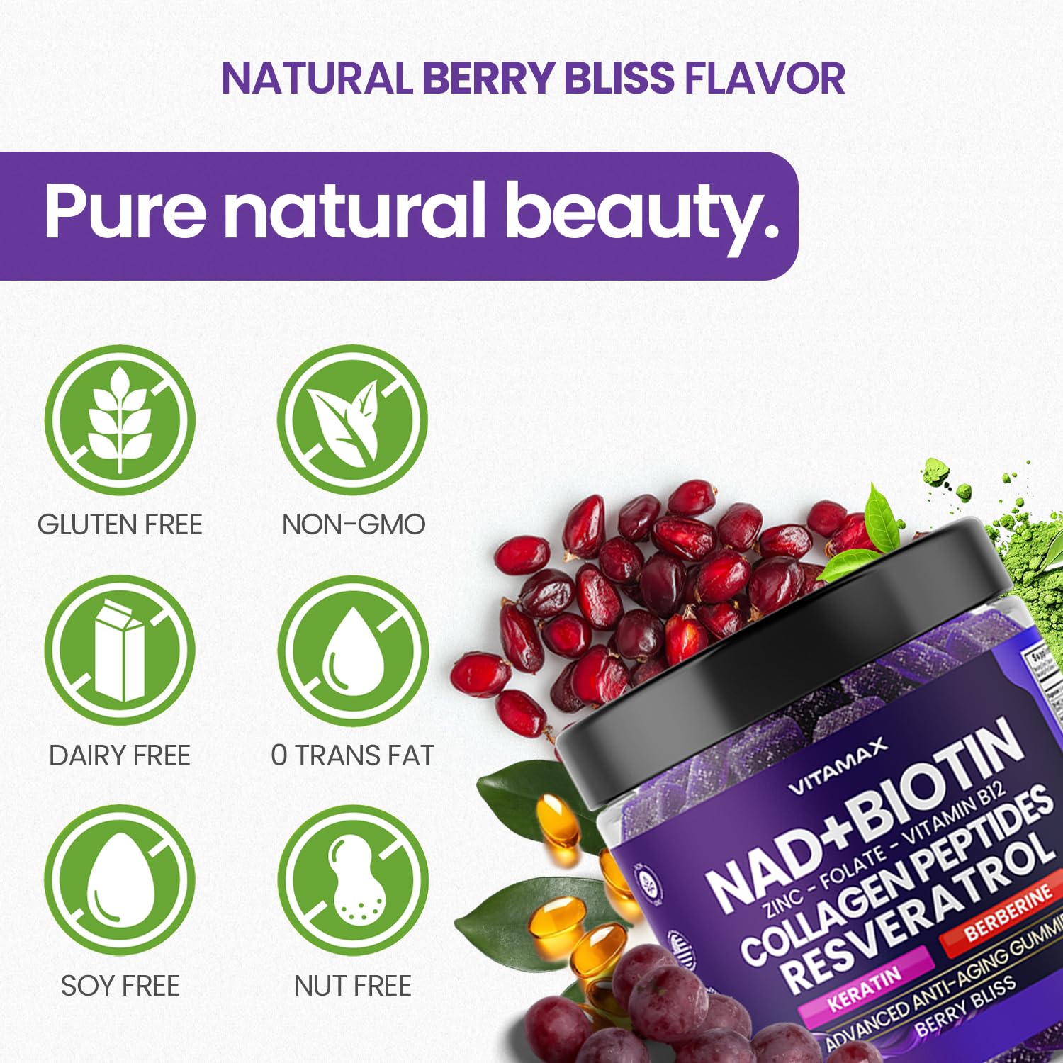 Foto 8 pulgar | Suplemento Vitamax Anti-aging Gummy Nad+, Resveratrol 60 Unidades - Venta Internacional.