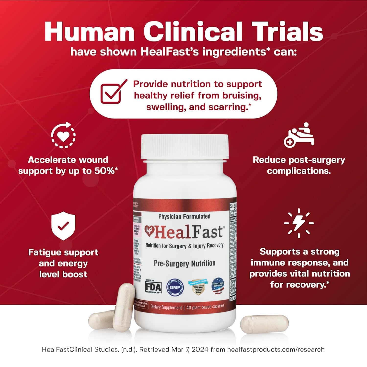 Foto 4 pulgar | Complemente La Fórmula Preoperatoria Healfast Para Cirugía Y Recuperación De Lesiones - Venta Internacional.