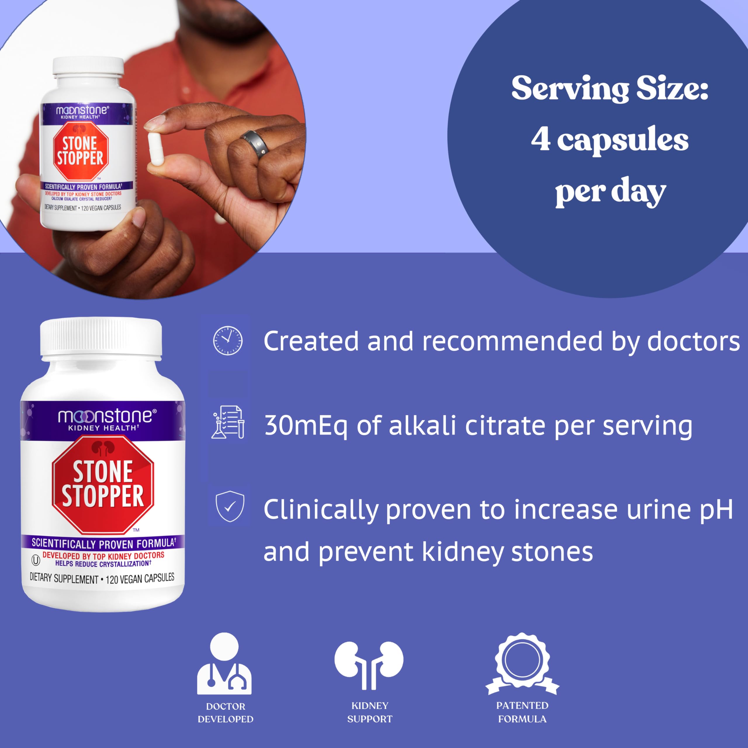 Foto 4 pulgar | Suplemento Moonstone Stone Stopper Capsules Kidney Health - Venta Internacional.