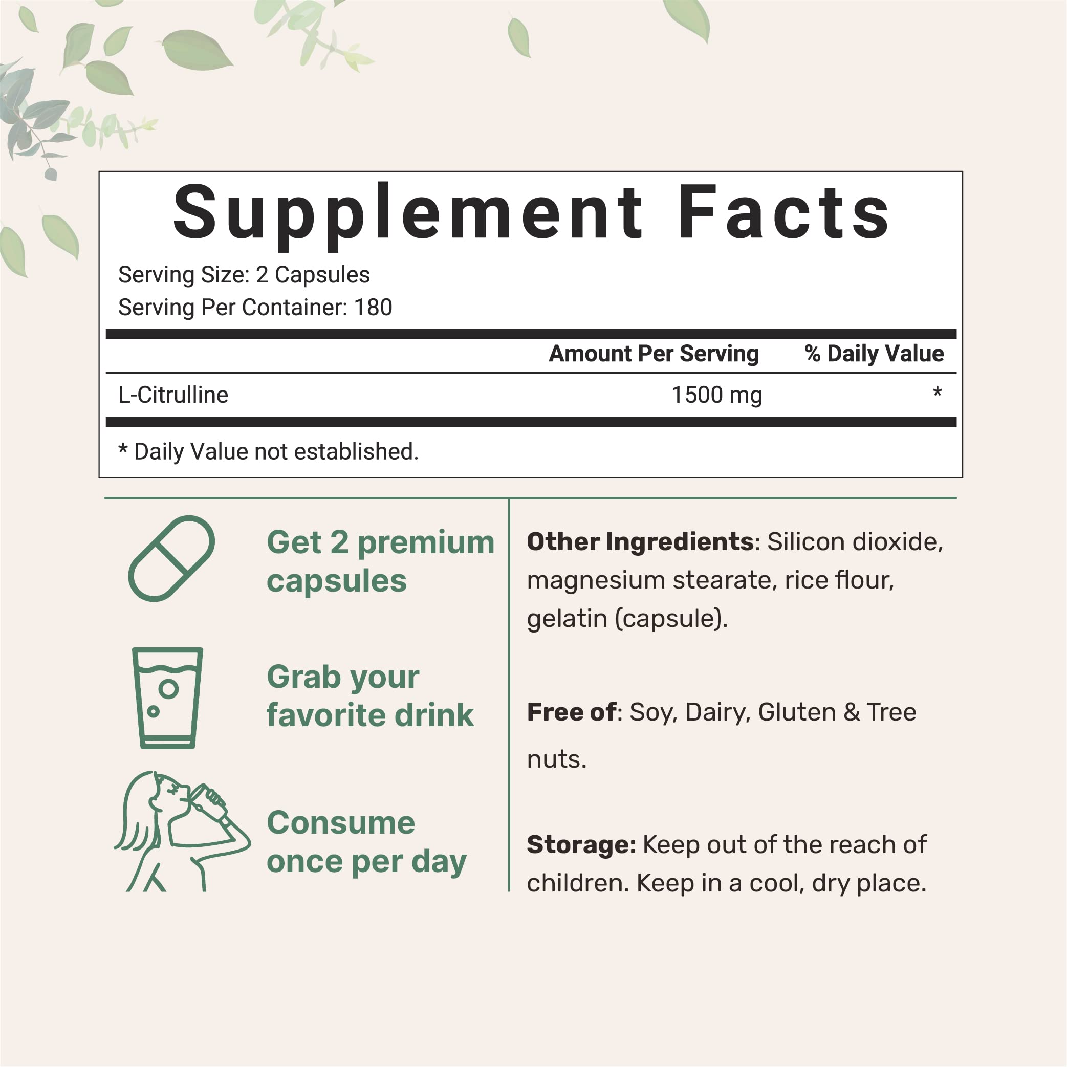 Foto 3 pulgar | Suplemento De Microingredientes: L-citrulina 1500 Mg, 360 Cápsulas - Venta Internacional.