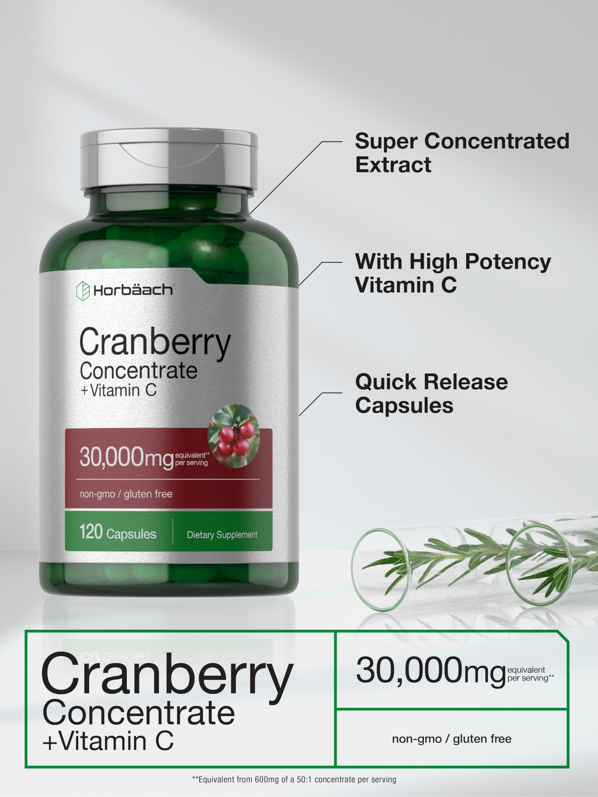 Foto 4 | Suplemento De Extracto Concentrado De Arándano Horbäach De 30.000 Mg - Venta Internacional.
