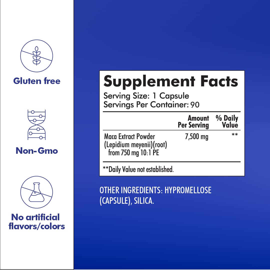 Foto 7 pulgar | Suplemento Dietético Santo Remedio Maca 7500 Mg 90 Cápsulas - Venta Internacional.
