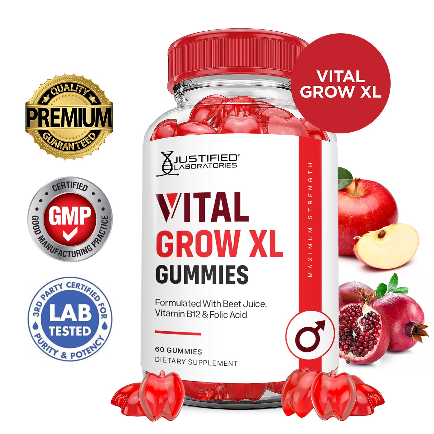 Foto 3 pulgar | Gomitas Vital Grow Xl Performance De 1000 Mg Con Acv (paquete De 2) - Venta Internacional.