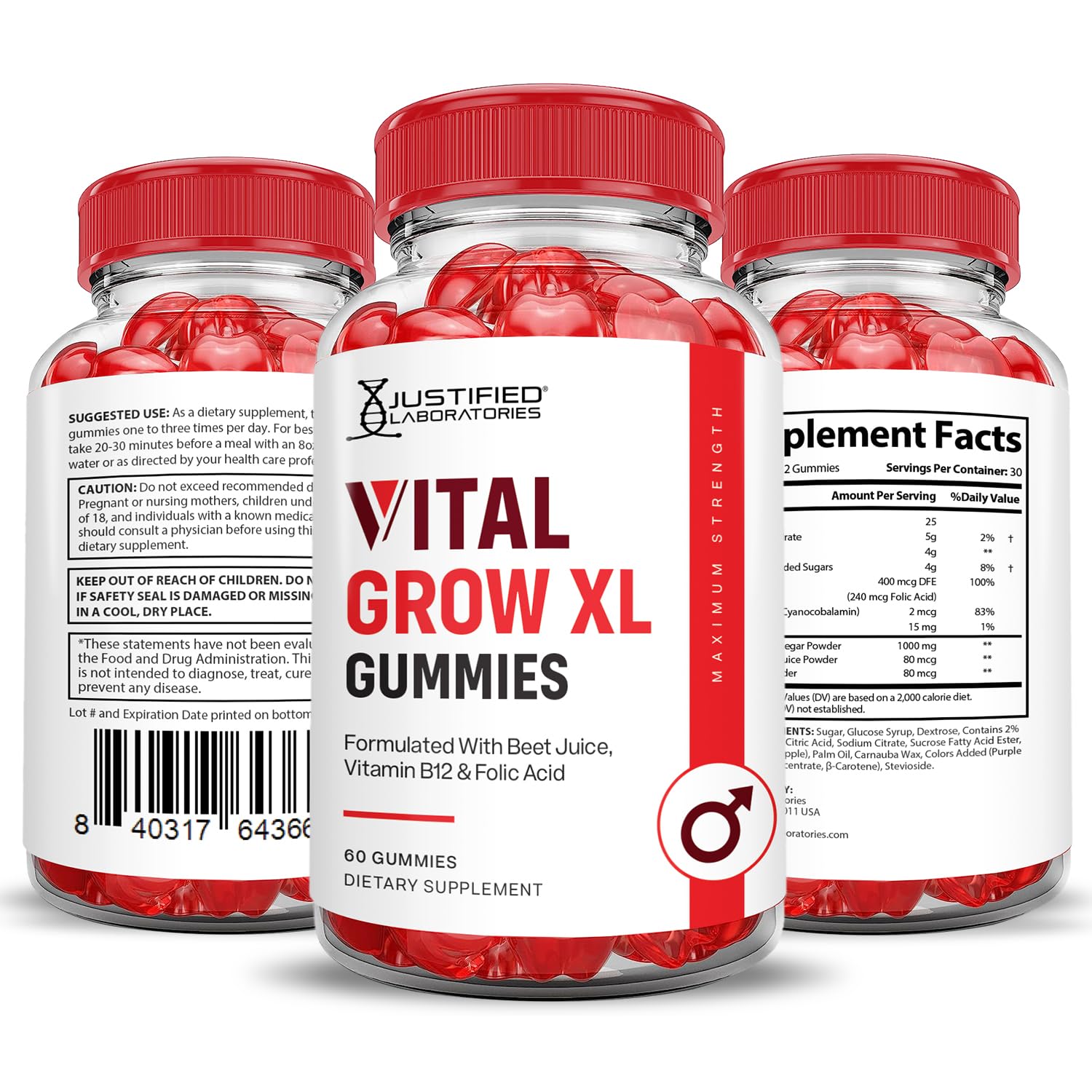 Foto 8 pulgar | Gomitas Vital Grow Xl Performance De 1000 Mg Con Acv (paquete De 2) - Venta Internacional.