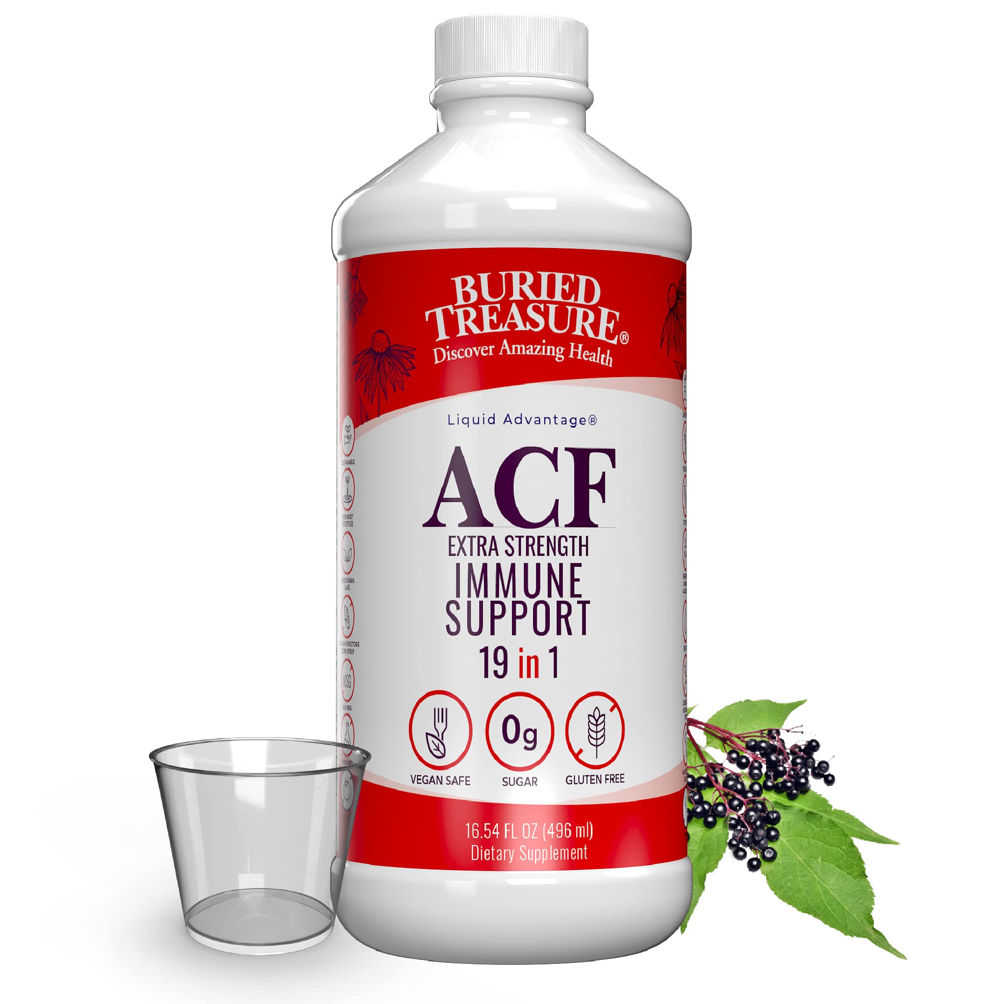 Foto 2 pulgar | Suplemento Buried Treasure Acf Extra Strength Immune 480 Ml - Venta Internacional.