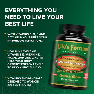 Foto 2 | Suplemento Multivitamínico Life's Fortune, 180 Comprimidos - Venta Internacional.