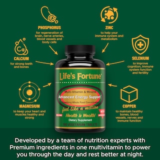Foto 3 | Suplemento Multivitamínico Life's Fortune, 180 Comprimidos - Venta Internacional.