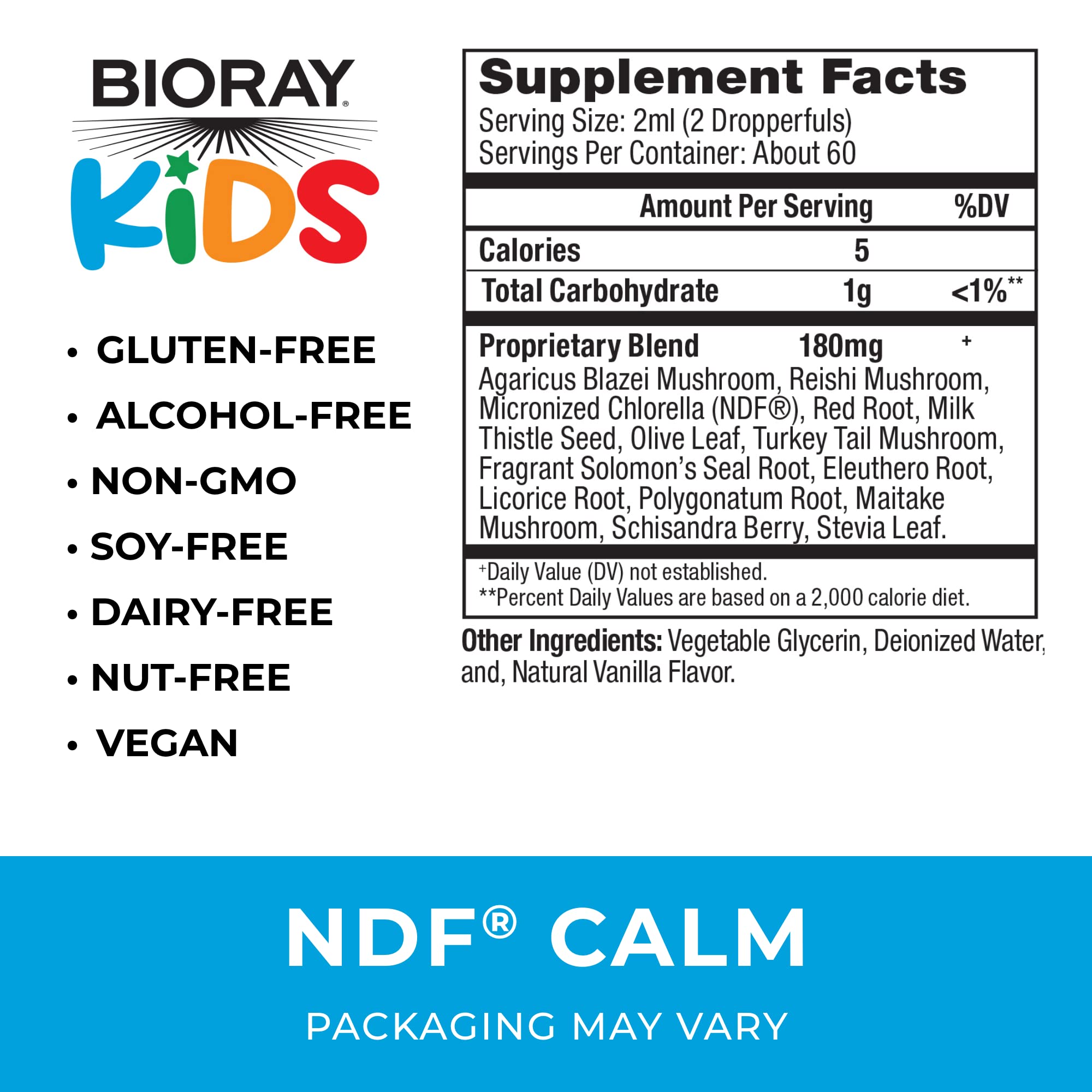 Foto 3 pulgar | Suplemento Bioray Ndf Calm 120 Ml - Apoya Un Estado De Ánimo Saludable - Venta Internacional.
