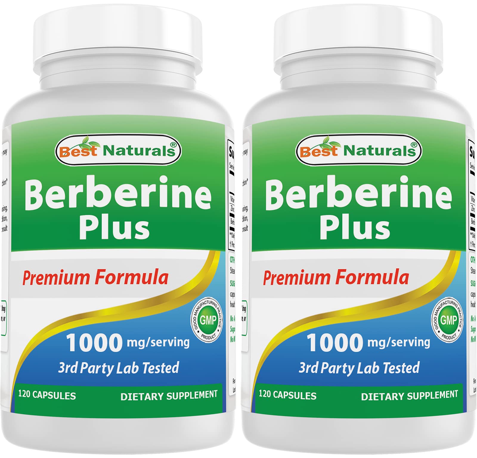 Foto 2 pulgar | Suplemento Best Naturals Berberine Plus 1000 Mg 120 Cápsulas X 2 - Venta Internacional.