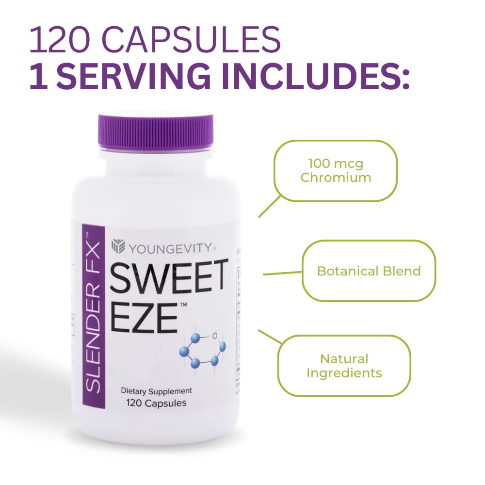 Foto 6 pulgar | Suplemento Youngevity Slender Fx Sweet Eze 120 Cápsulas X 4 - Venta Internacional.