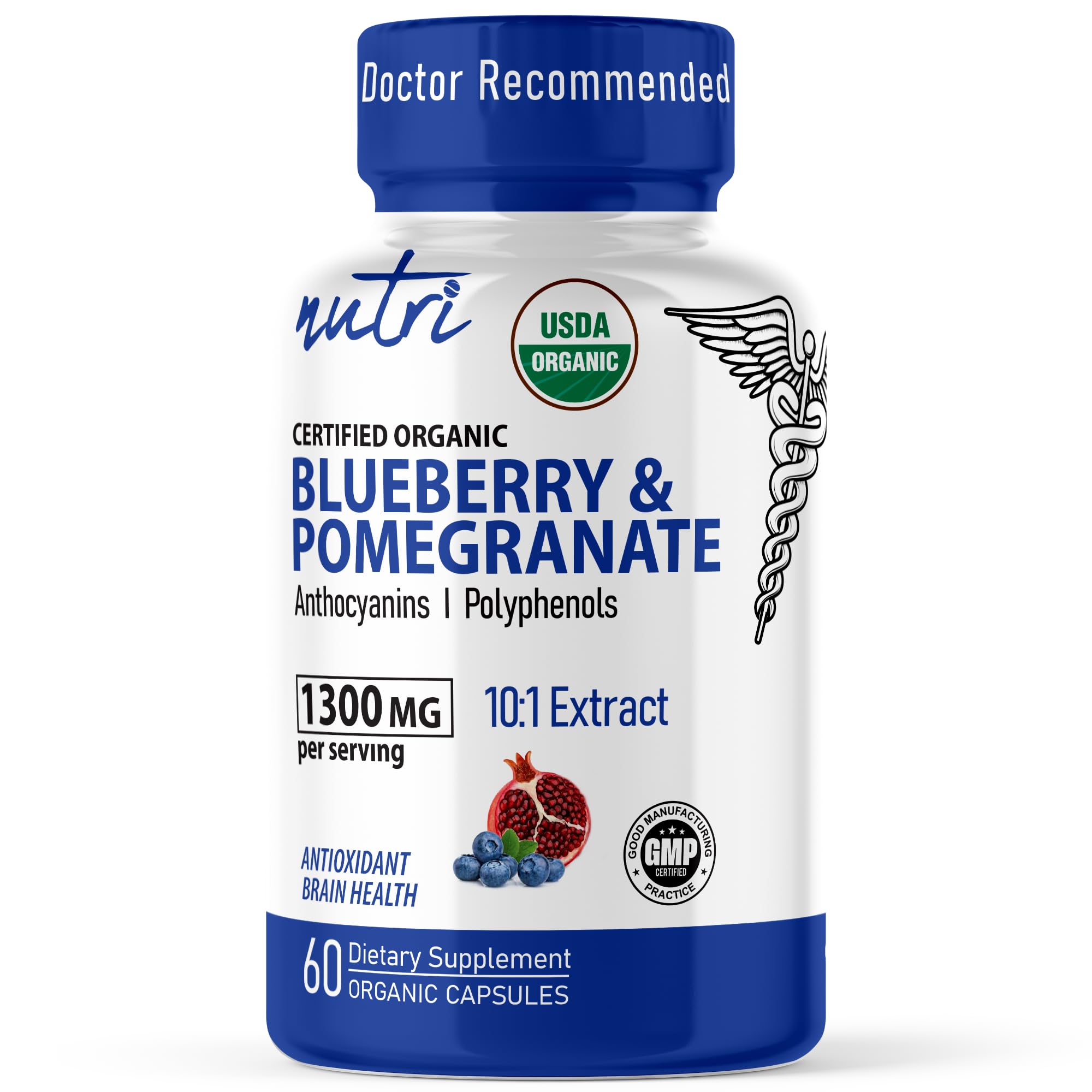 Foto 2 pulgar | Suplemento Nature's Fusions Con Arándanos Y Granada 1300 Mg - Venta Internacional.