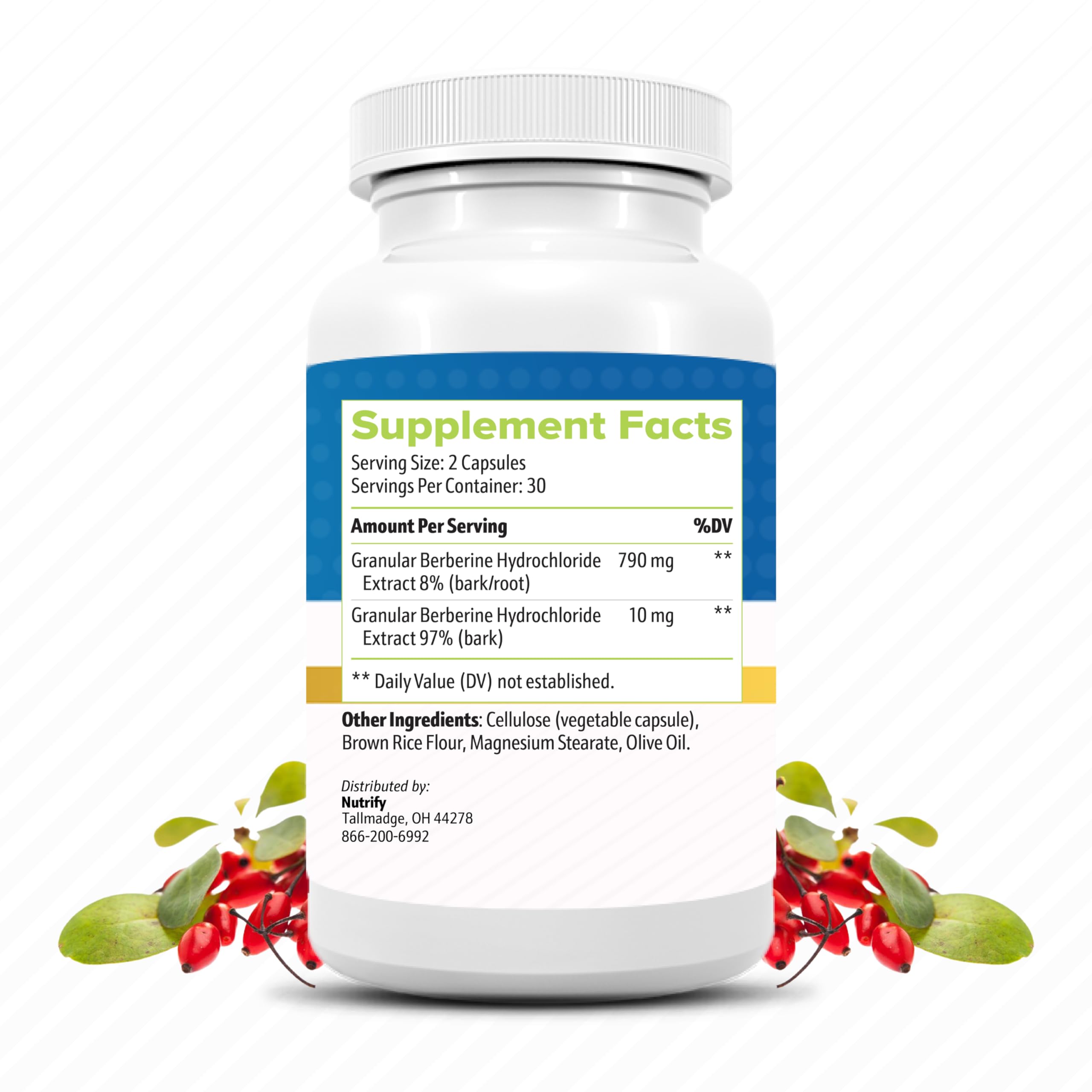 Foto 3 pulgar | Suplemento Berberine Berbacil 800 Mg 100% Puro De Máxima Absorción - Venta Internacional.