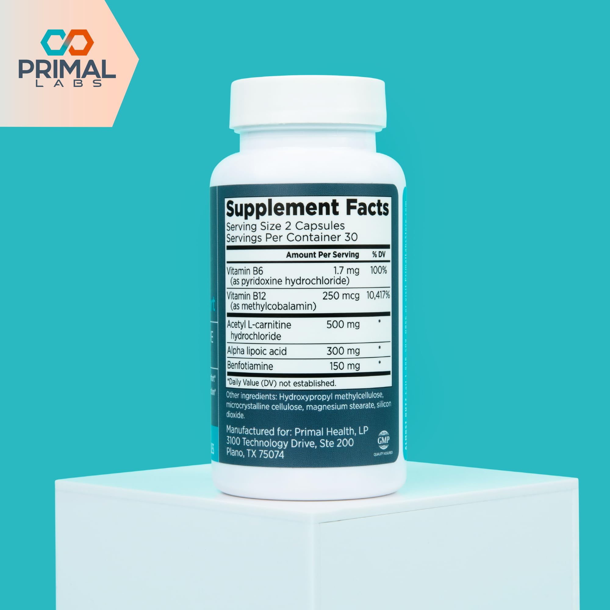 Foto 6 pulgar | Suplemento Primal Labs Advanced Nerve Support 60 Cápsulas - Venta Internacional.