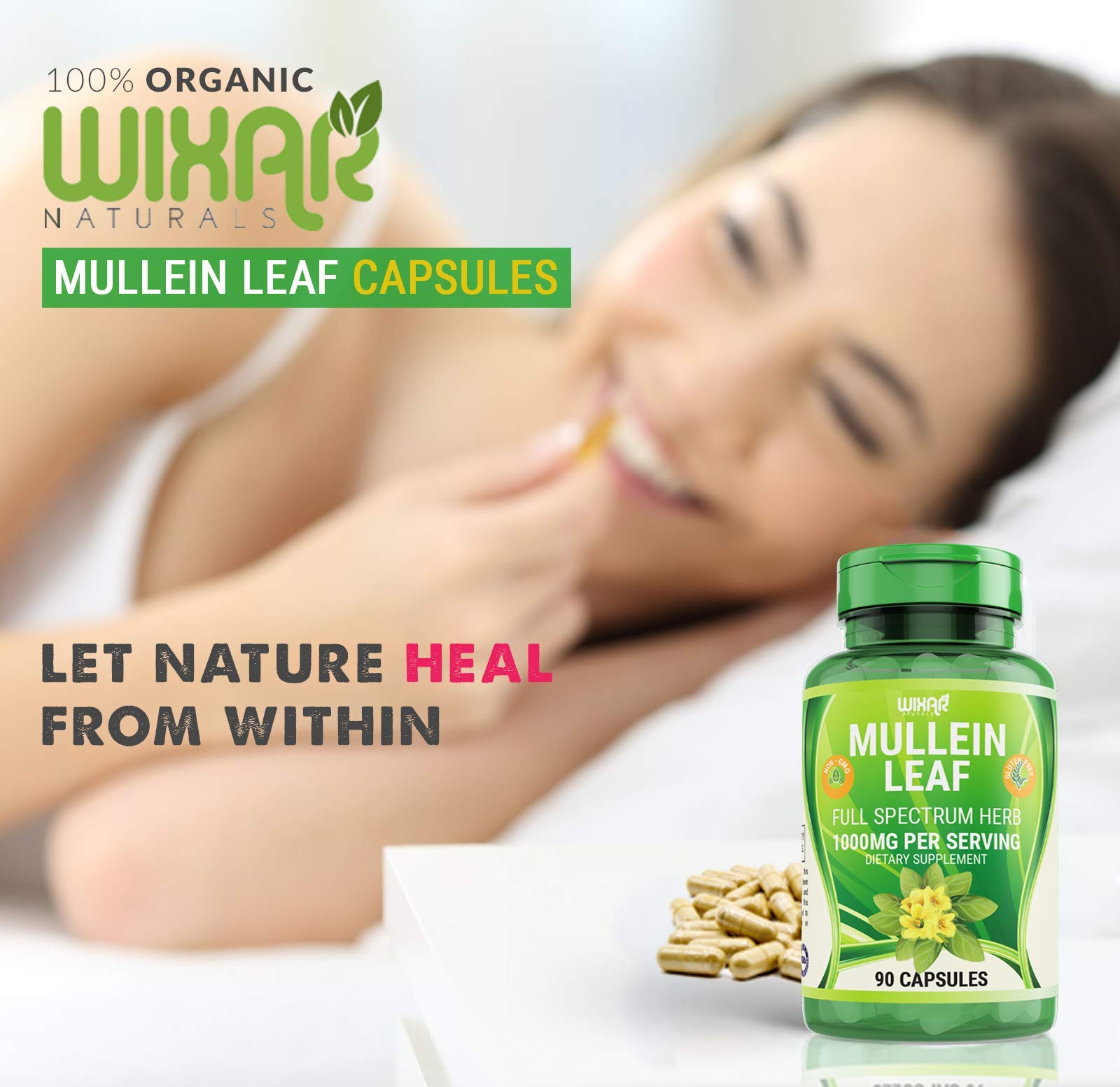 Foto 8 pulgar | Suplemento Wixar Naturals En Cápsulas De Hoja De Gordolobo 90 X 1000 Mg - Venta Internacional.