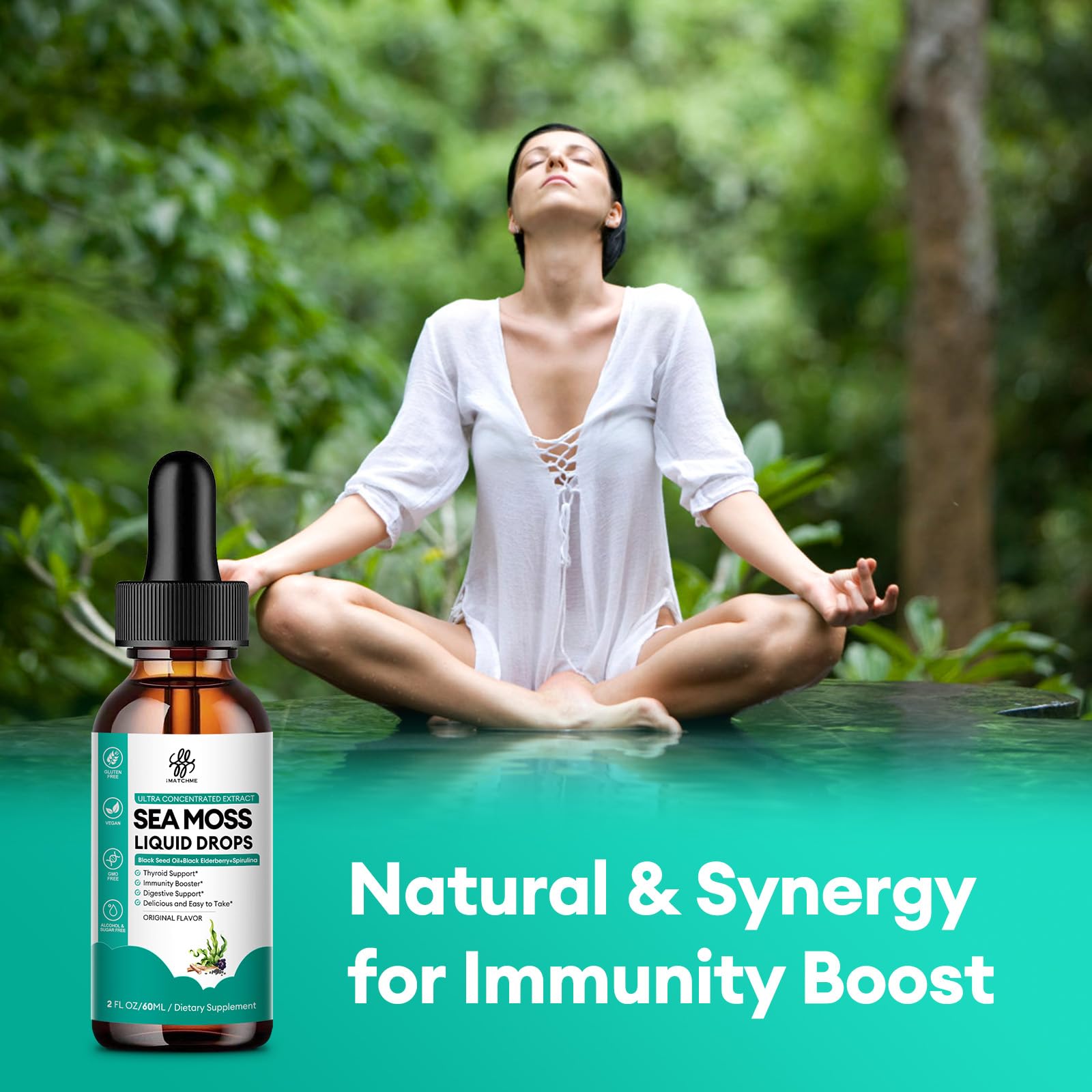 Foto 6 pulgar | Suplemento Imatchme Sea Moss Liquid Drops 60 Ml Para El Sistema Inmunitario - Venta Internacional.