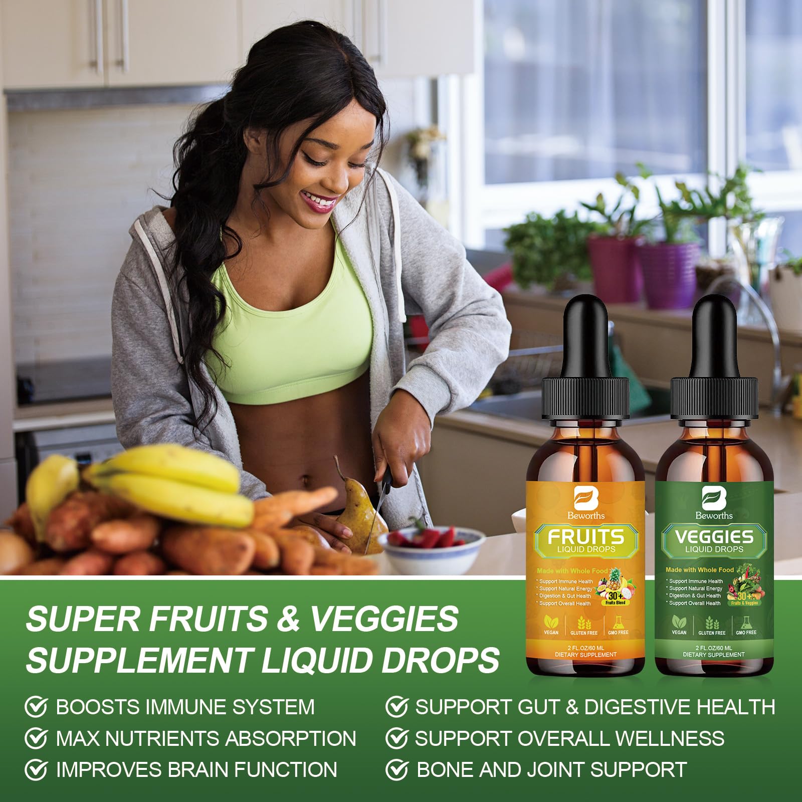 Foto 4 pulgar | Suplemento B Que Merece La Pena Comer Frutas Y Verduras Con Vitaminas Naturales, 30 Ml - Venta Internacional.