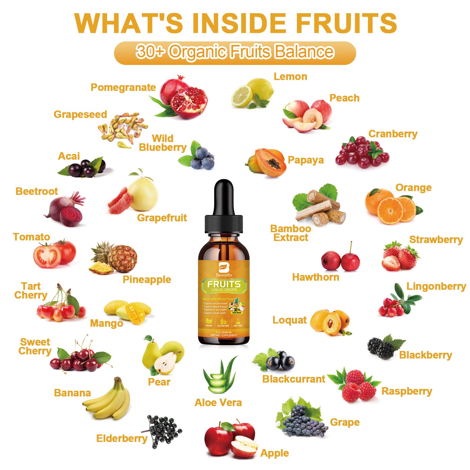 Foto 6 pulgar | Suplemento B Que Merece La Pena Comer Frutas Y Verduras Con Vitaminas Naturales, 30 Ml - Venta Internacional.