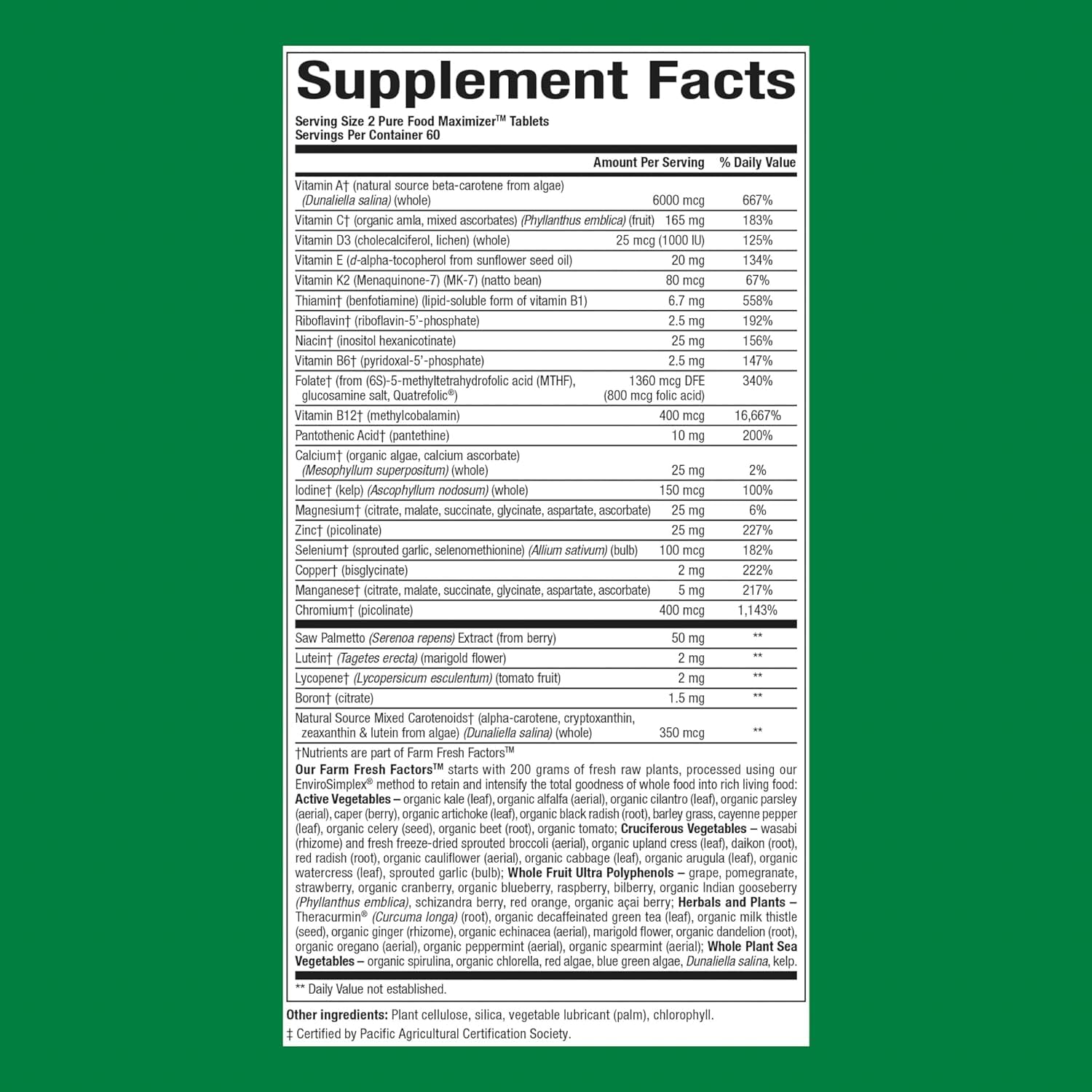 Foto 3 pulgar | Multivitaminas y Minerales Naturales Factors 120 Tabletas para Hombres de Más de 50 - Venta Internacional