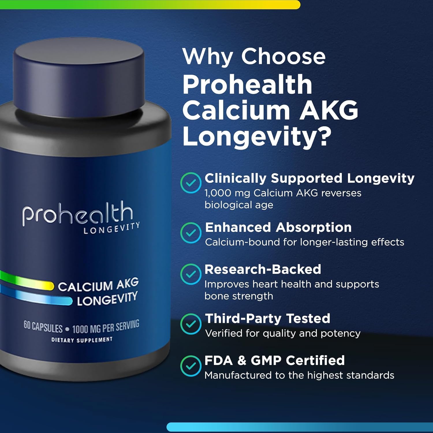 Foto 7 pulgar | Suplemento Prohealth Ca Akg 1000 Mg - Venta Internacional