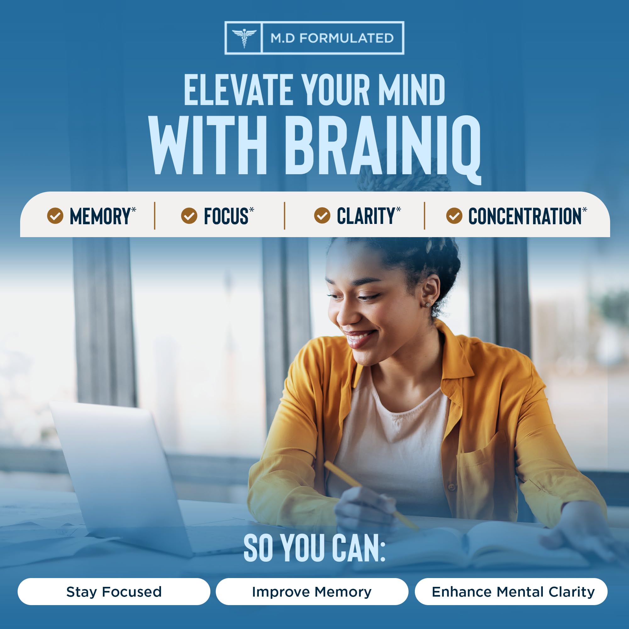 Foto 4 pulgar | Suplemento De Memoria Brainiq Nootropic Brain 60 Cápsulas - Venta Internacional.