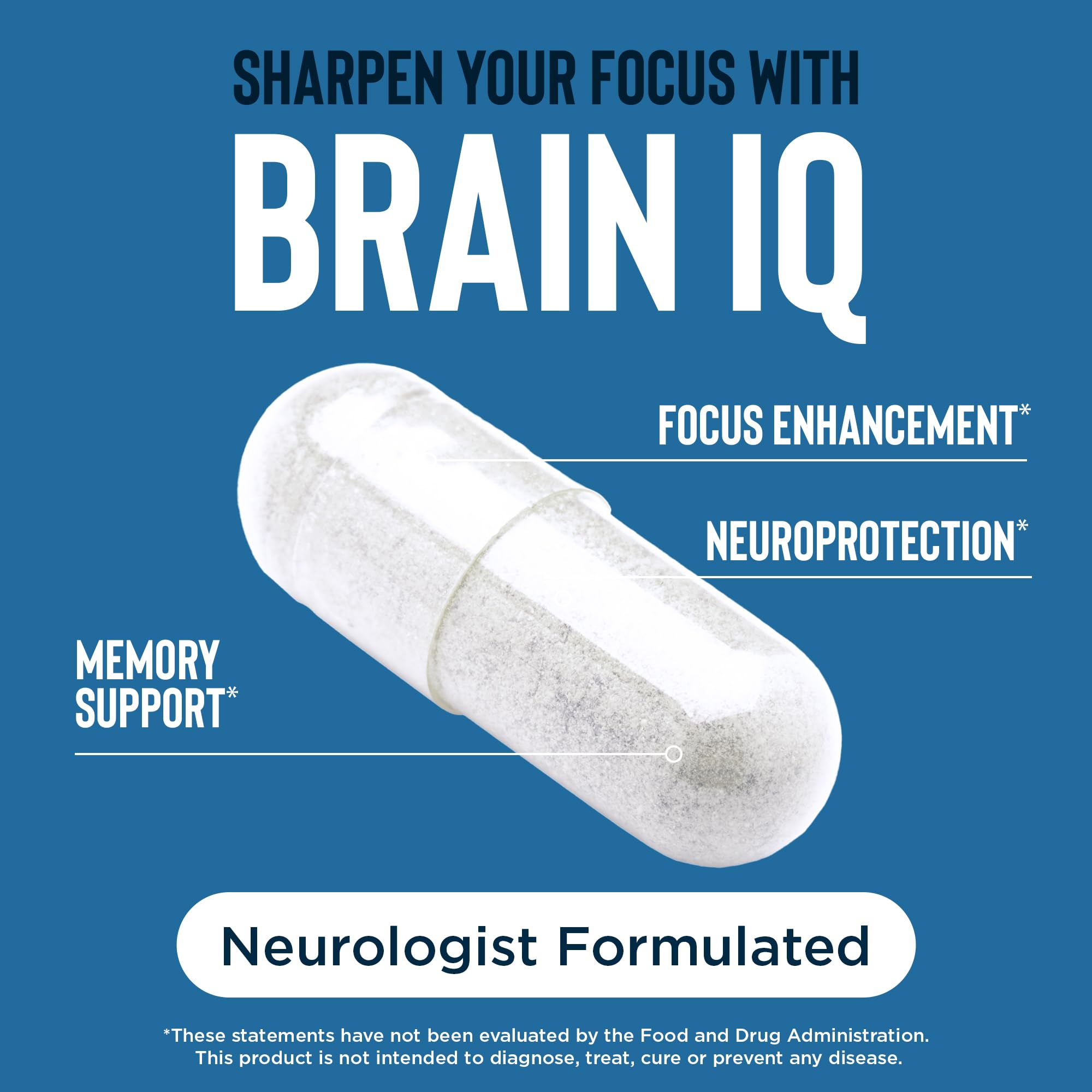 Foto 6 pulgar | Suplemento De Memoria Brainiq Nootropic Brain 60 Cápsulas - Venta Internacional.